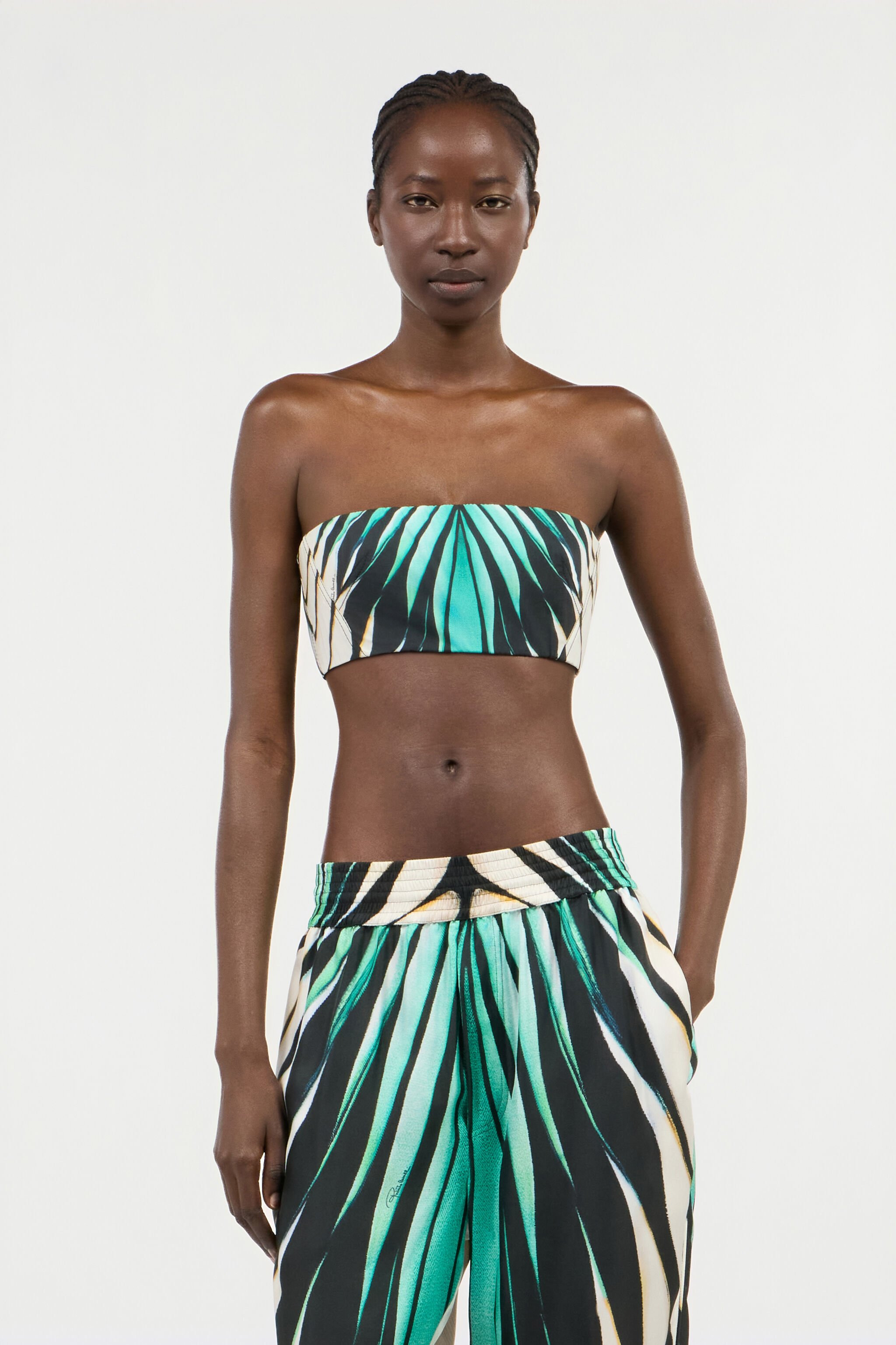 Ray Of Sea Print Bandeau Top - 3
