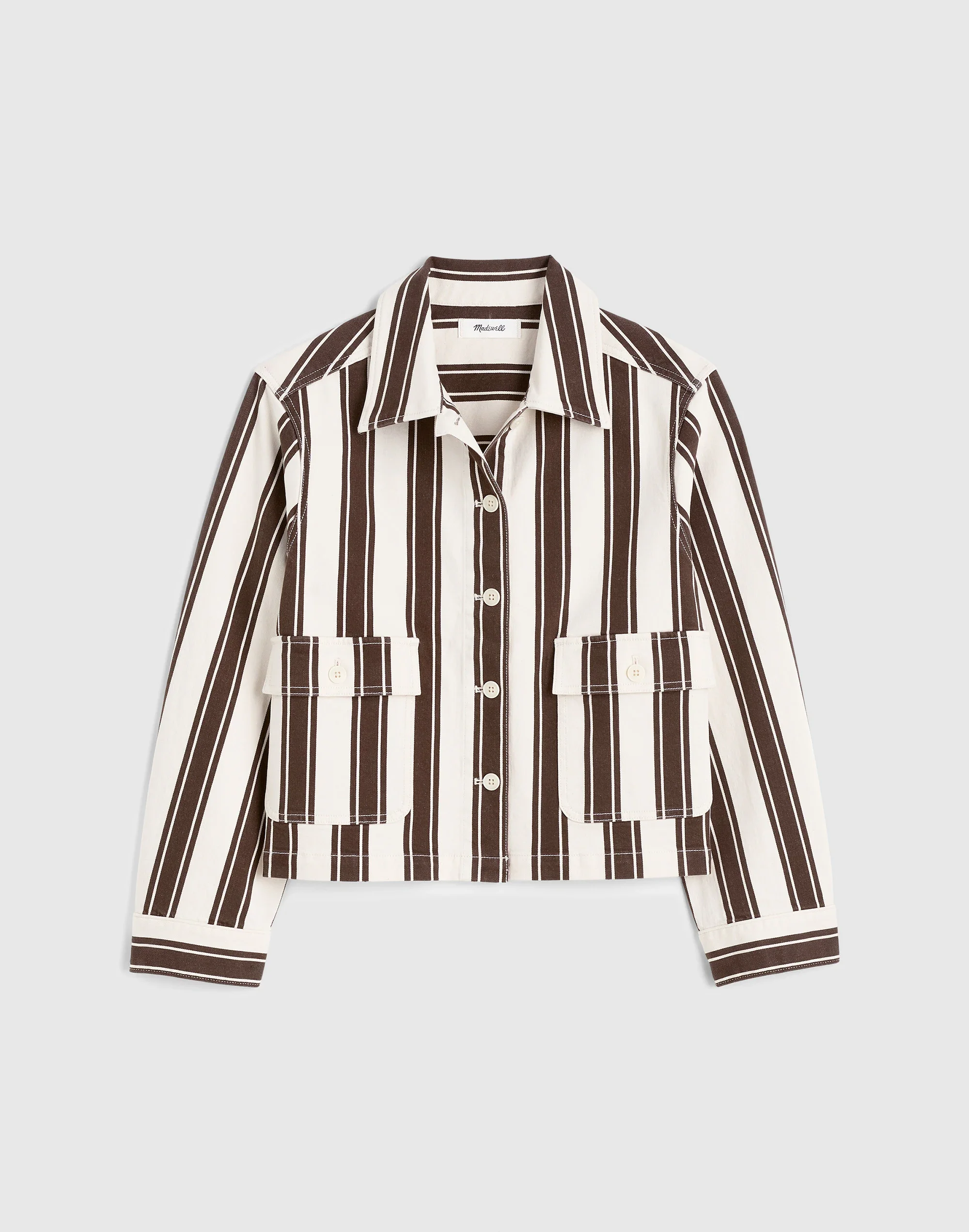 Cropped Button-Front Jacket - 1