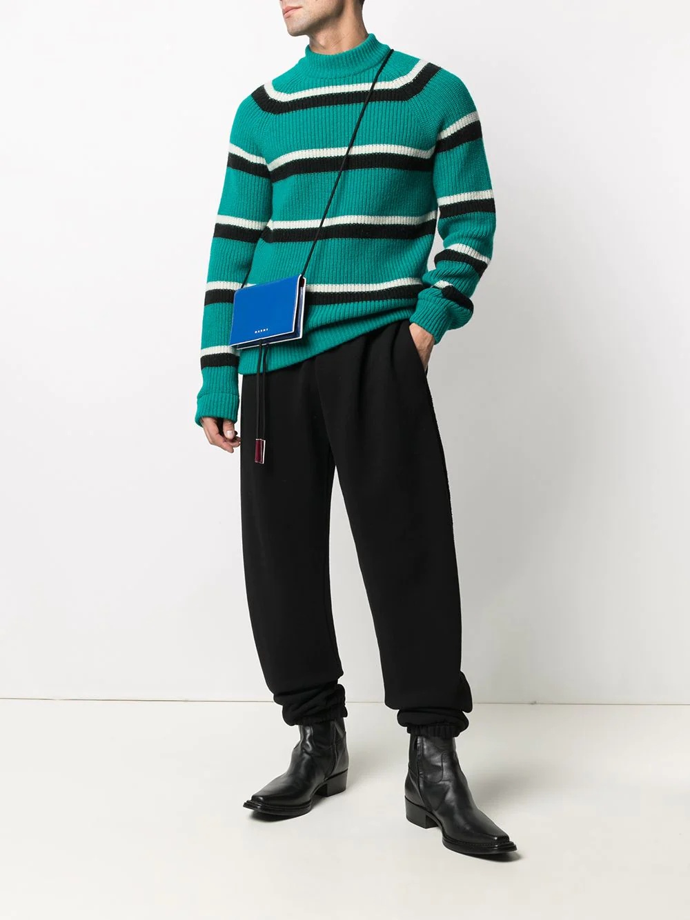 stripe-pattern ribbed-knit jumper - 2