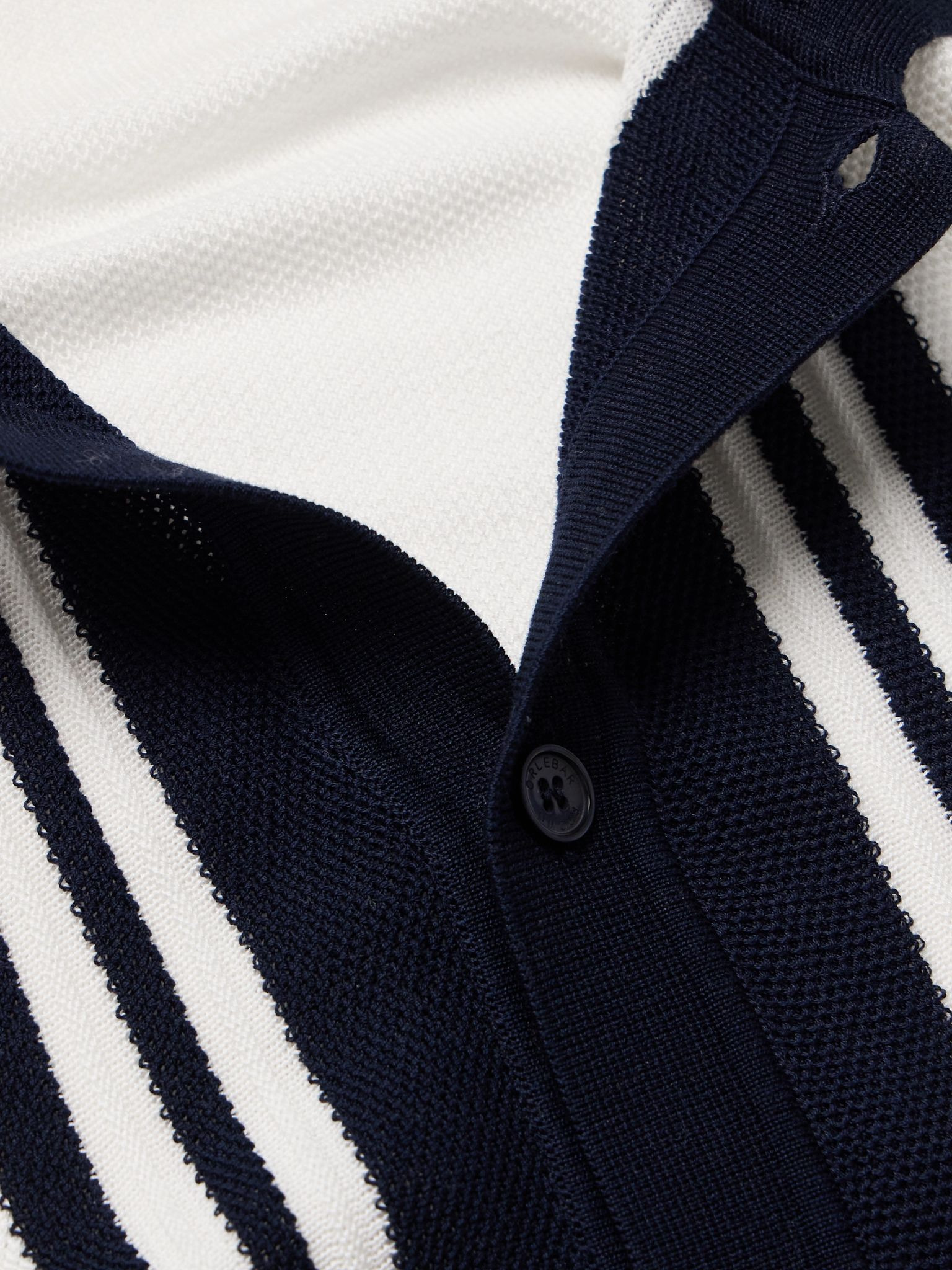 Tiernan Striped Mercerised Organic Cotton Piqué Shirt White - 4