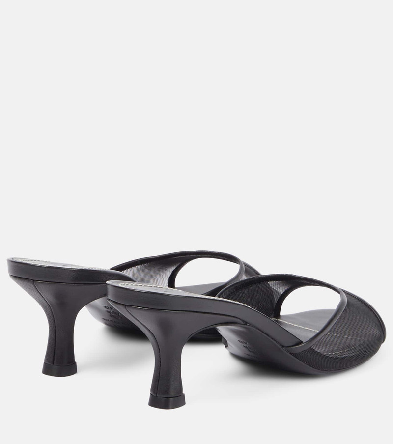 STAUD Brigitte 55 leather-trimmed mesh mules outlook