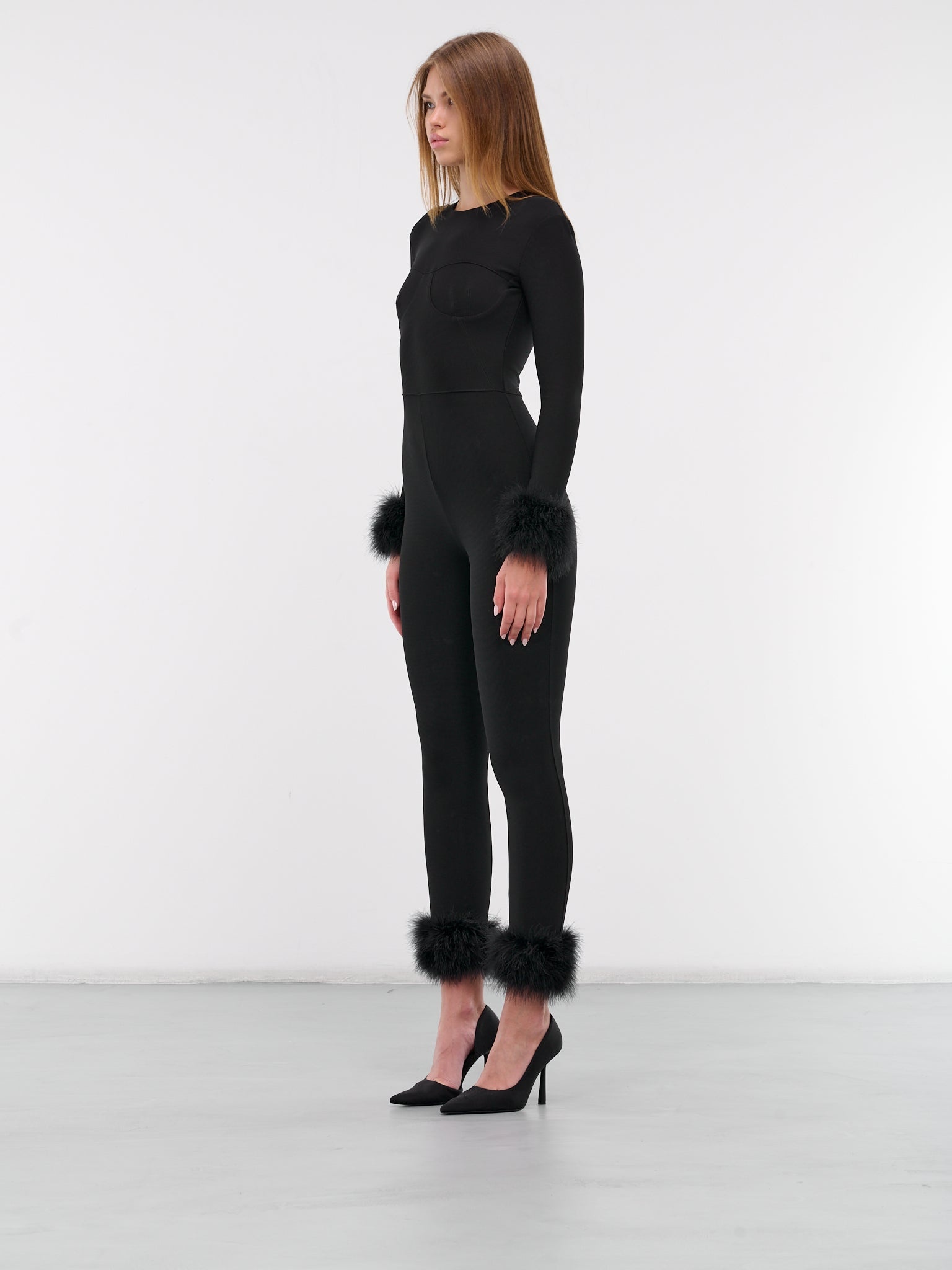 Feather Trim Jumpsuit - 2