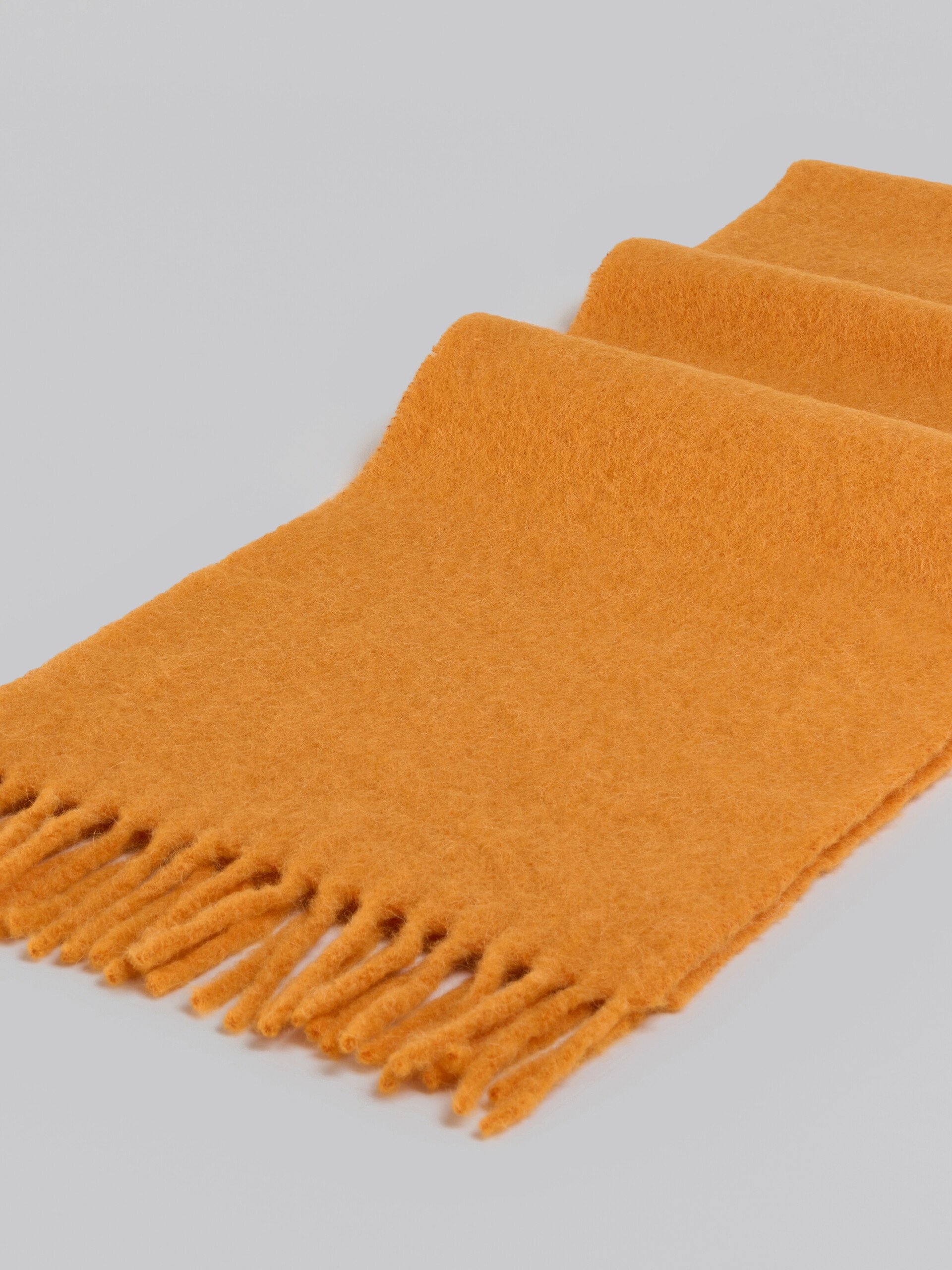YELLOW BRUSHED ALPACA SCARF WITH FRINGES - 4