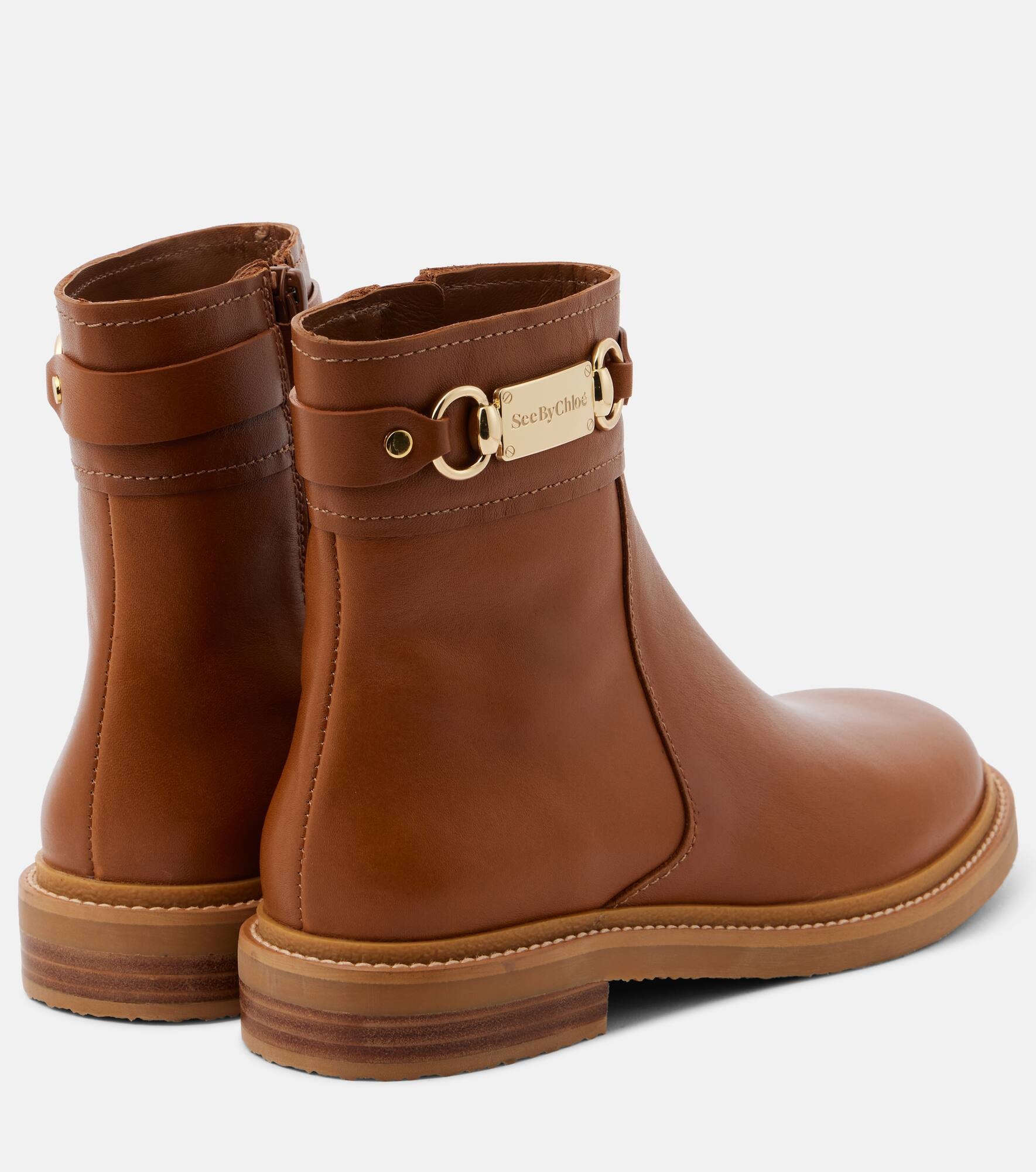 Signature leather ankle boots - 3