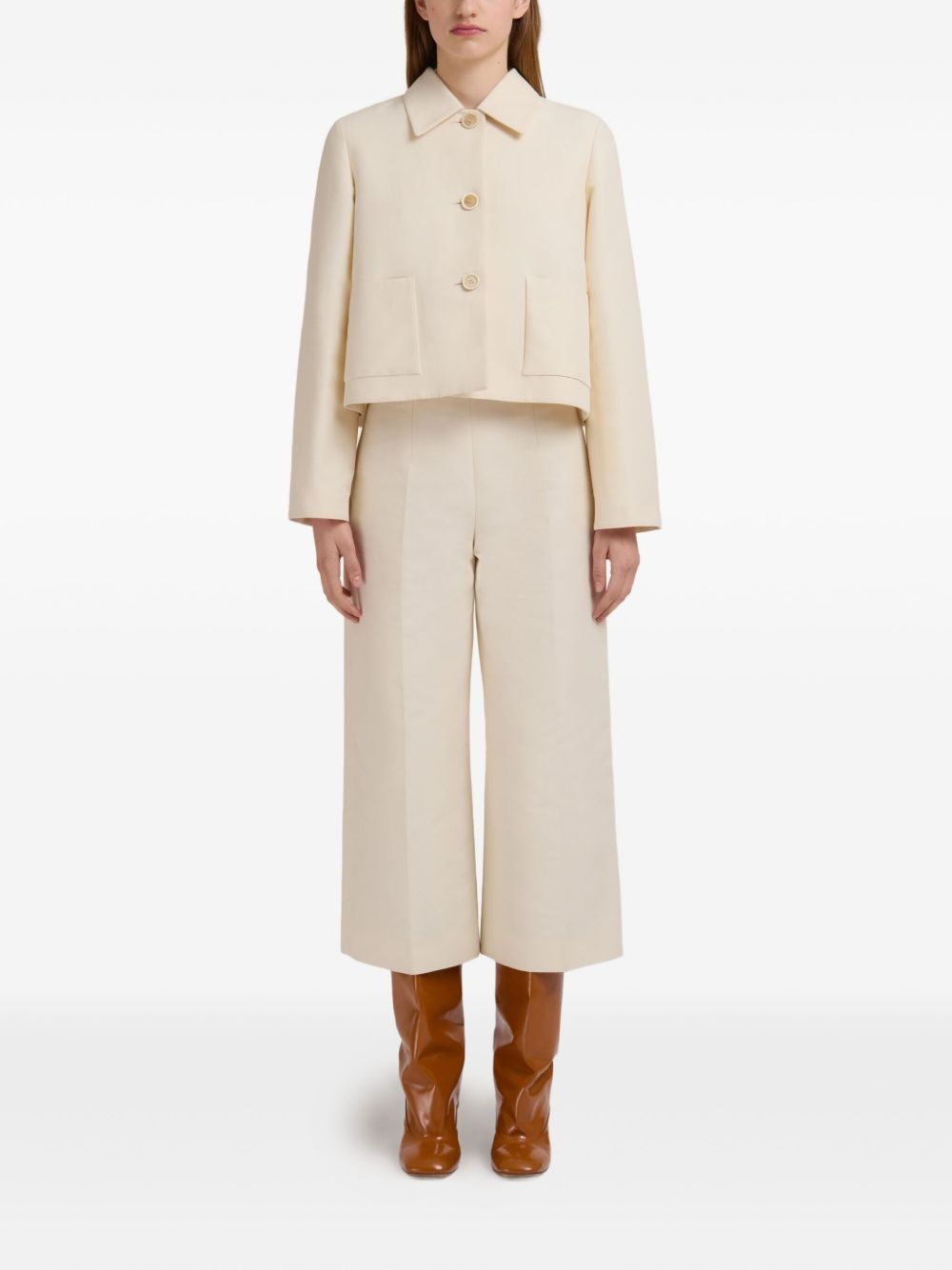 cotton cropped jacket - 2