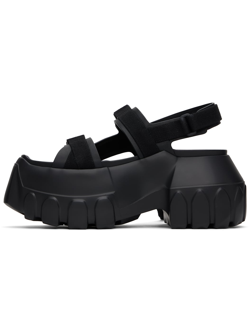 Black Hollywood Mega Tractor Heeled Sandals - 3