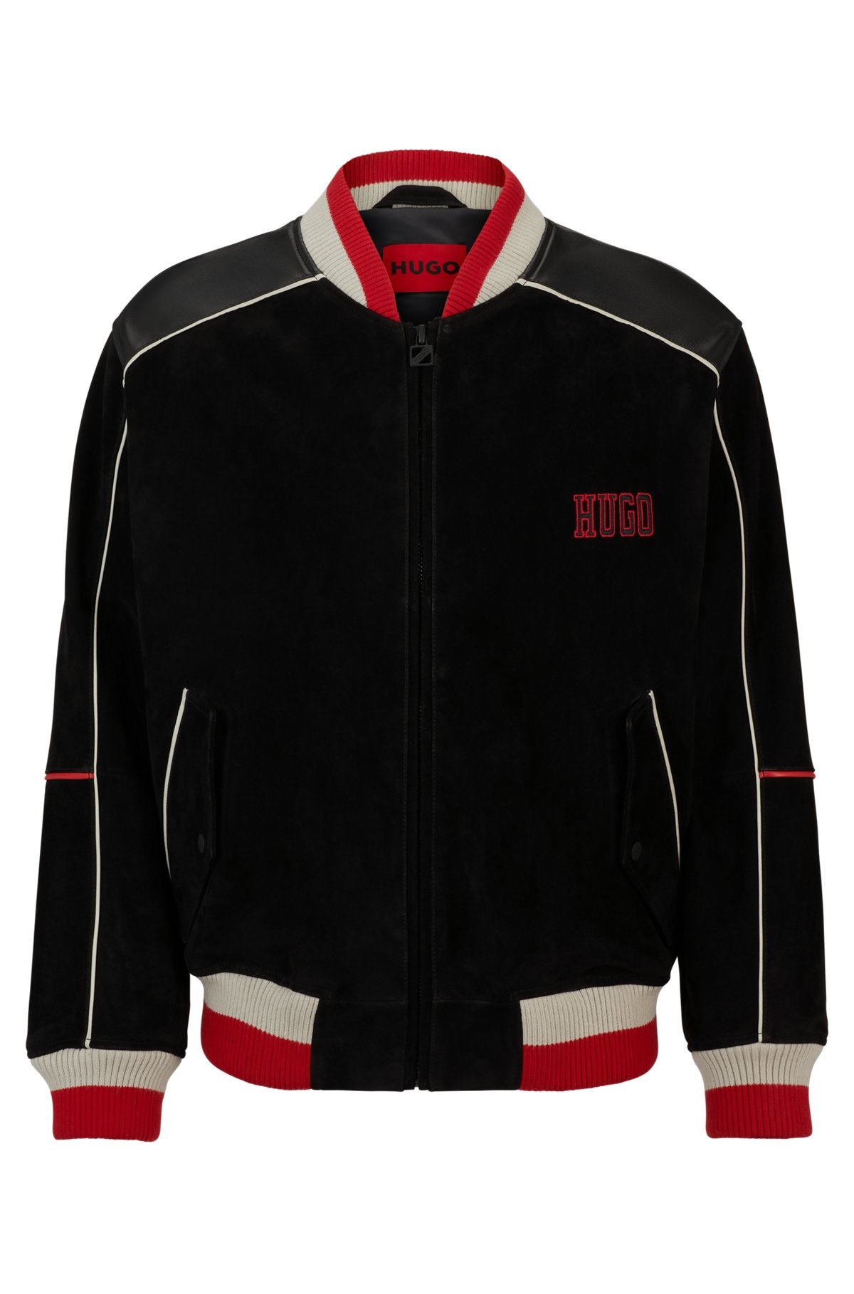 RELAXED-FIT BOMBER JACKET WITH SPORTY LOGOS - 1