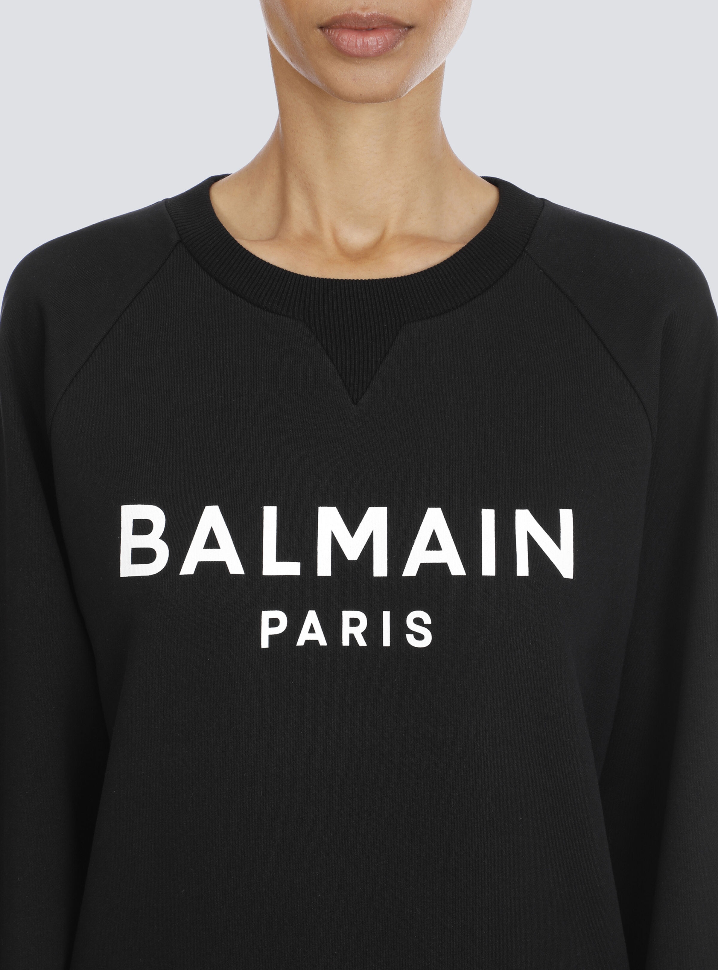 Eco-designed cotton sweatshirt with Balmain logo print - 7