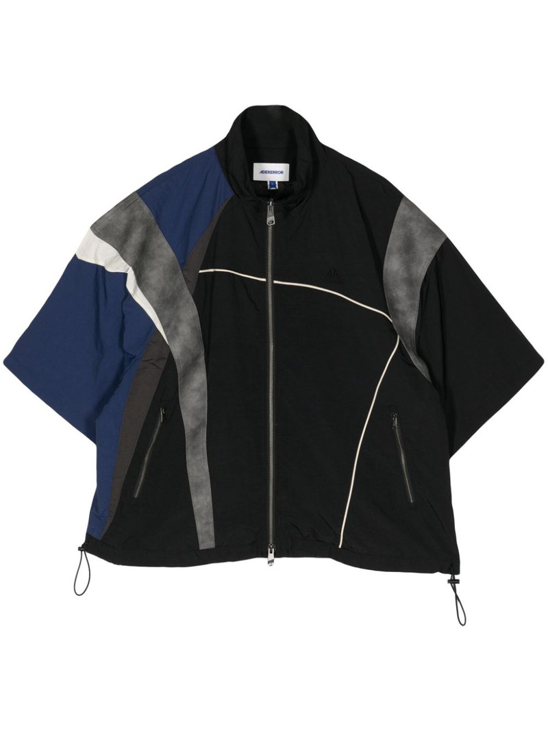 colour-block short-sleeve jacket 1