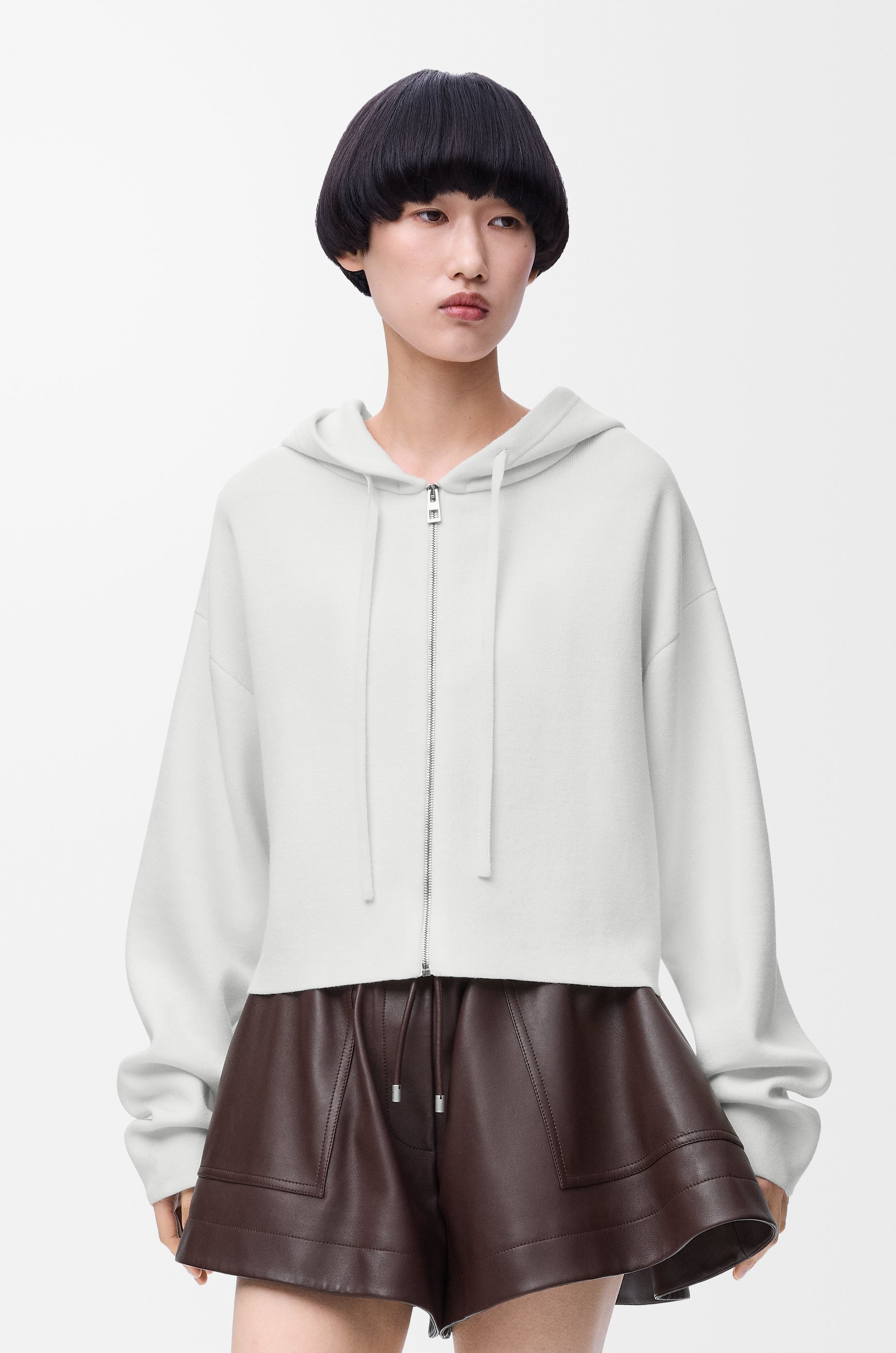 Anagram zip-up hoodie in wool - 3