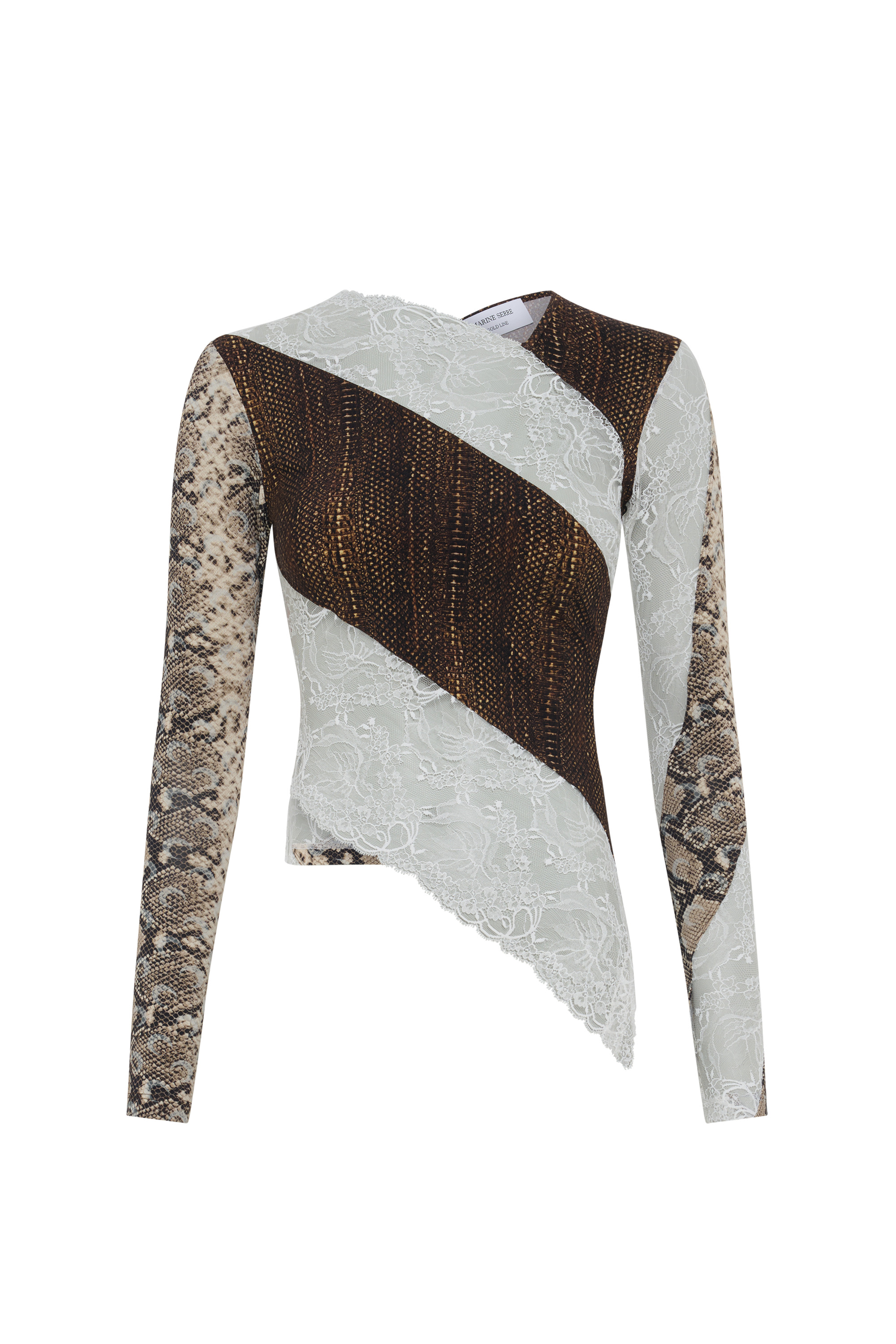 Regenerated Jersey And Lace Twisted Top - 1