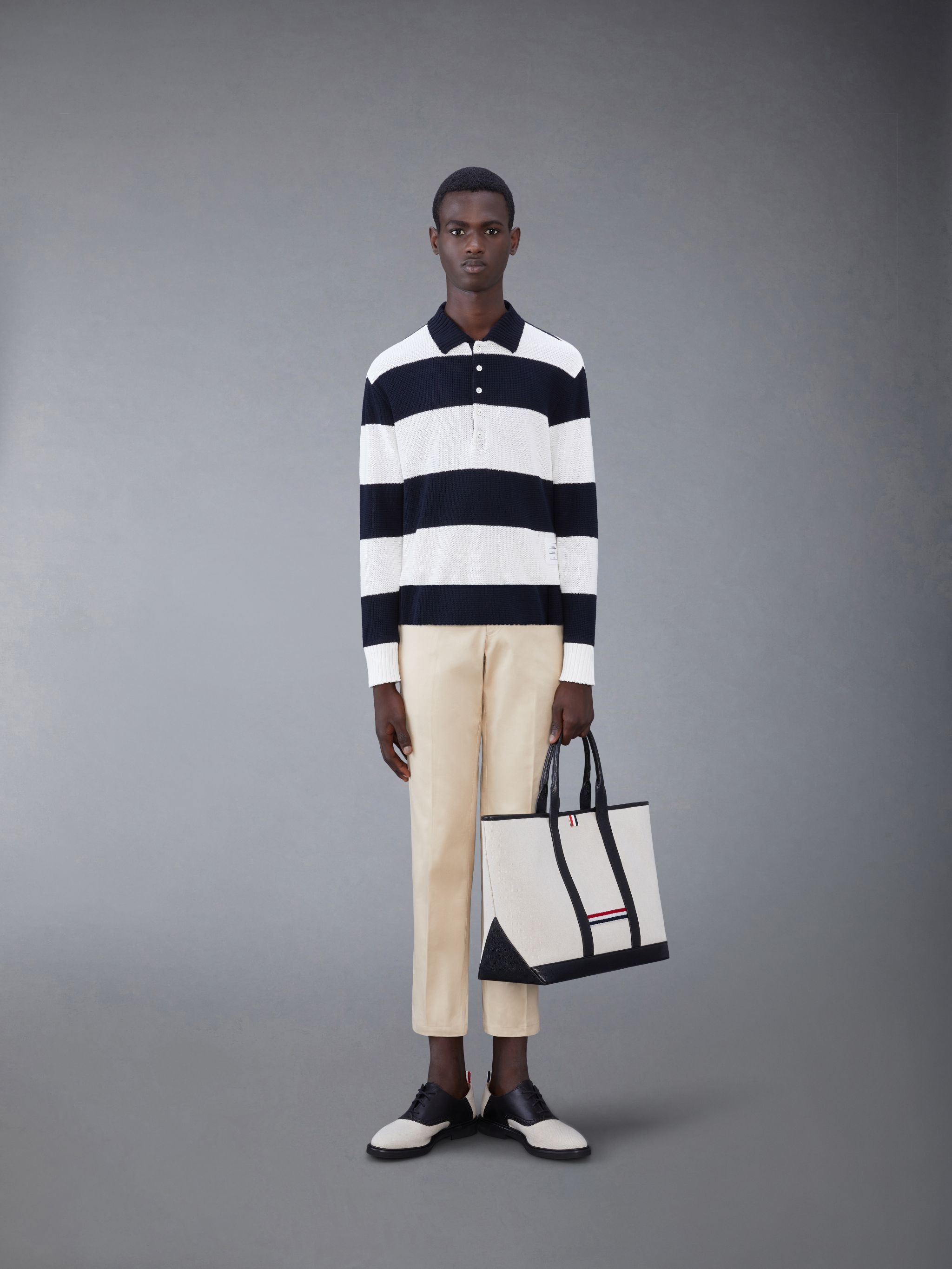 striped knitted polo shirt - 3