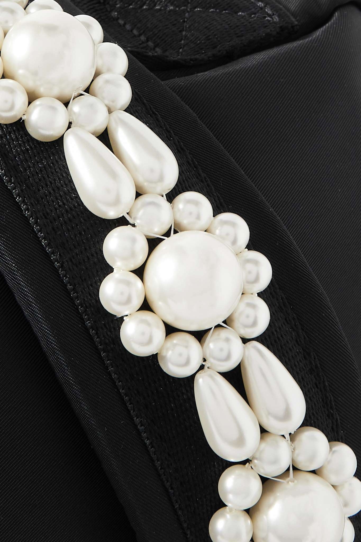 【関税込み】Simone Rocha ホワイト Pearl Bow バッグストラップ Simone Rocha Bow and faux pearl-embellished shell belt bag