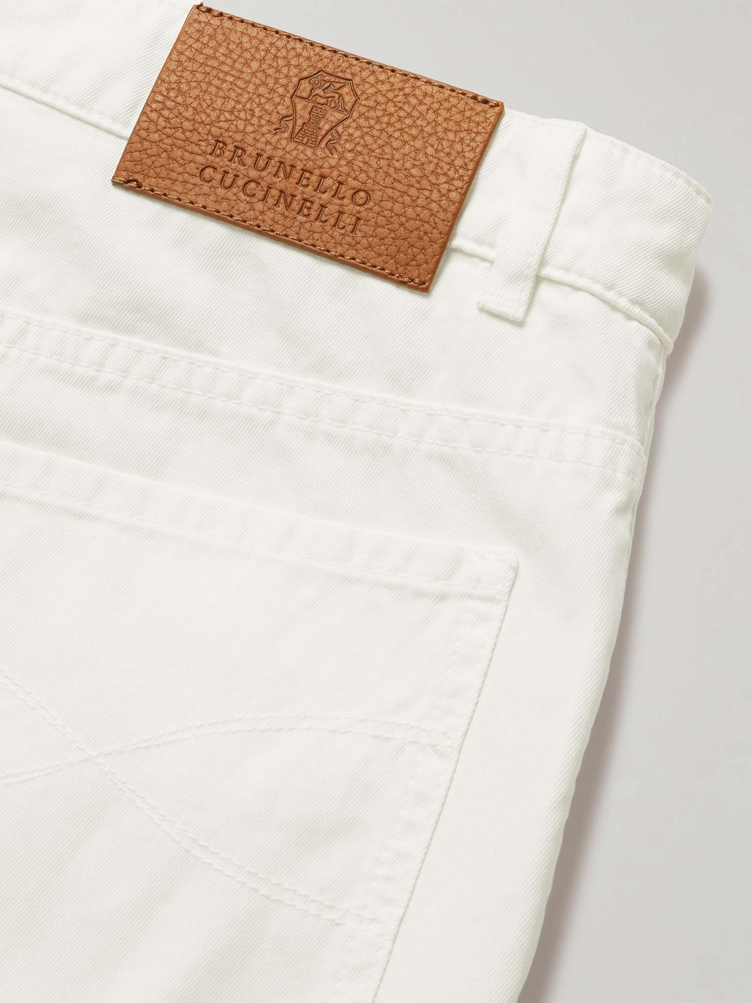 Straight-Leg Logo-Embroidered Cotton-Gabardine Trousers - 5