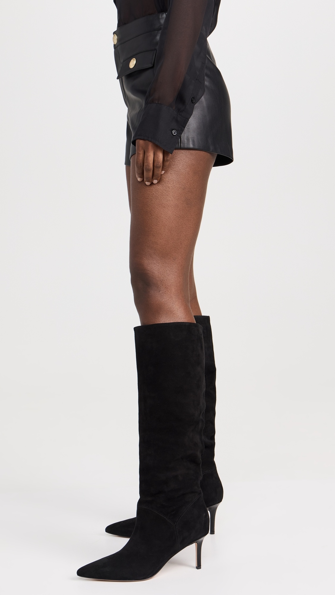 Dionne Faux Leather Shorts - 3