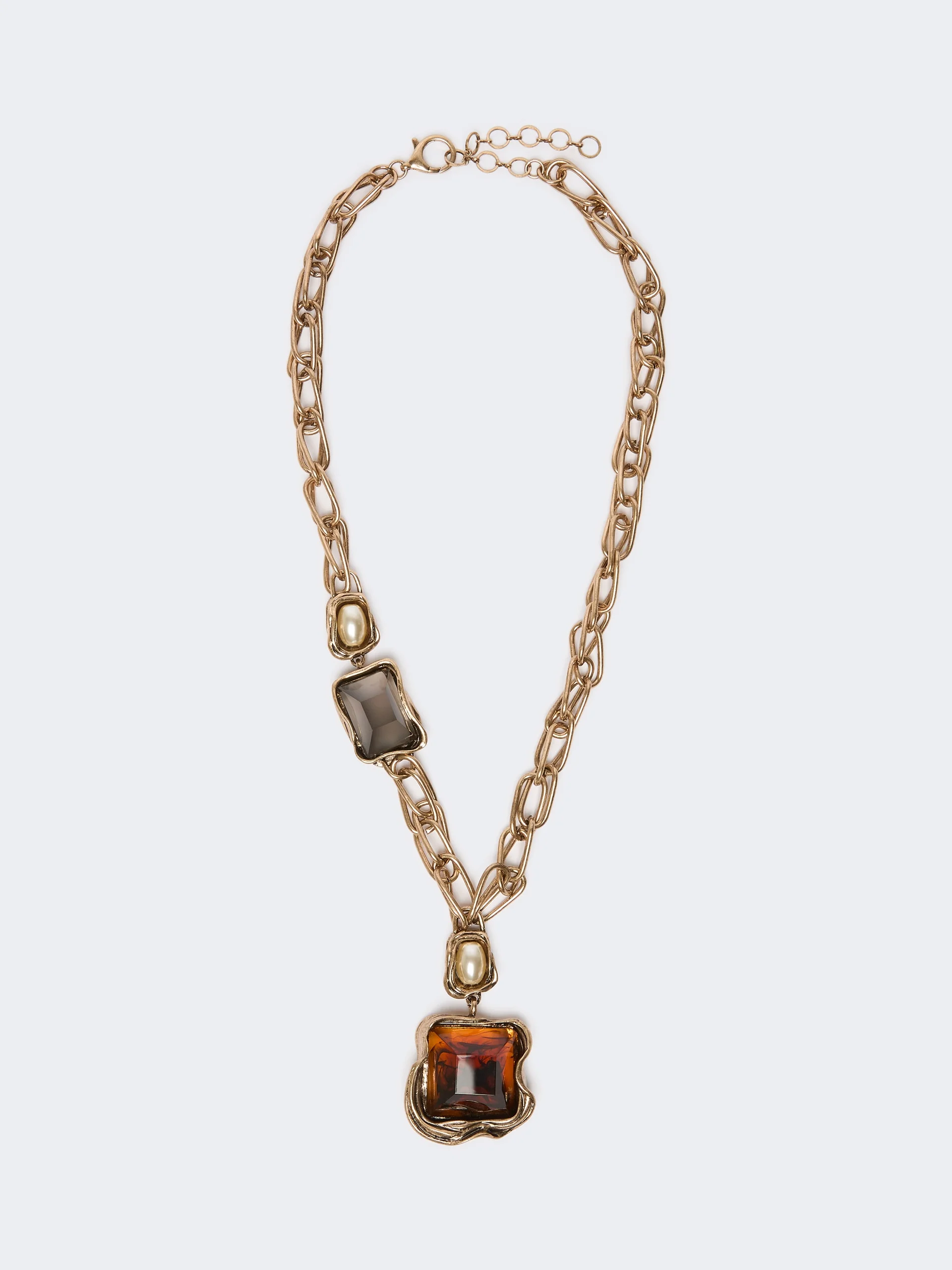 RICETTA Deco choker necklace with gemstones - GOLD - 1