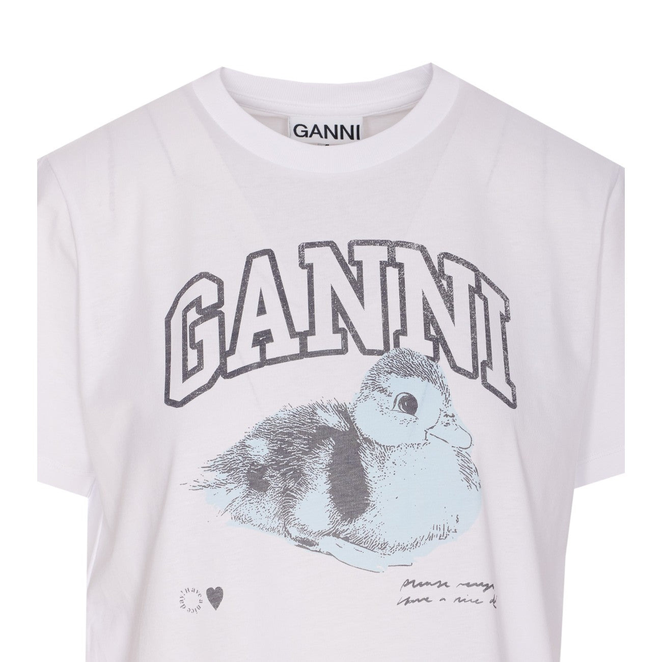 Ganni Women Duckie Print Logo T-Shirt - 4