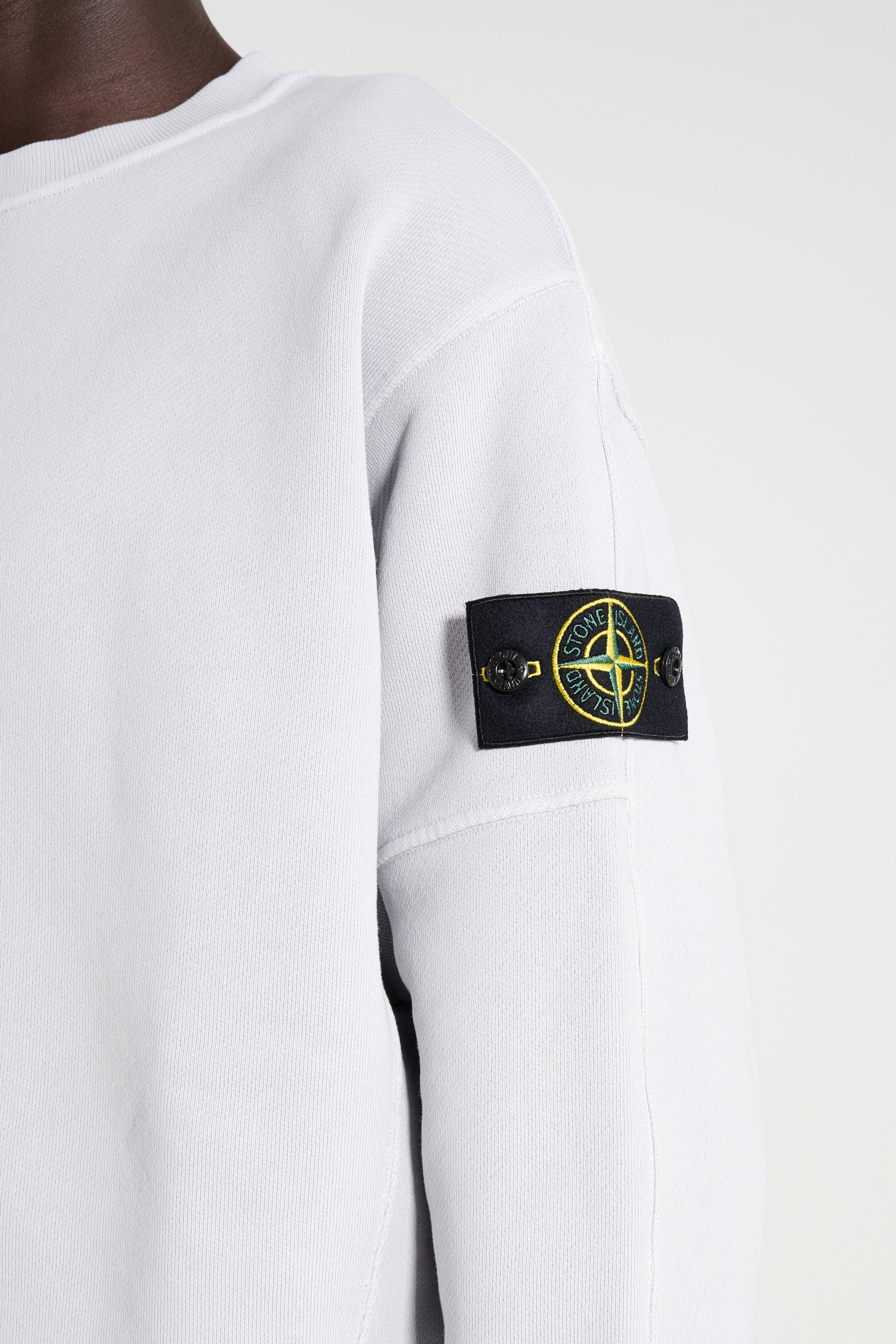 STONE ISLAND SWEATSHIRT PEARL GREY - 5