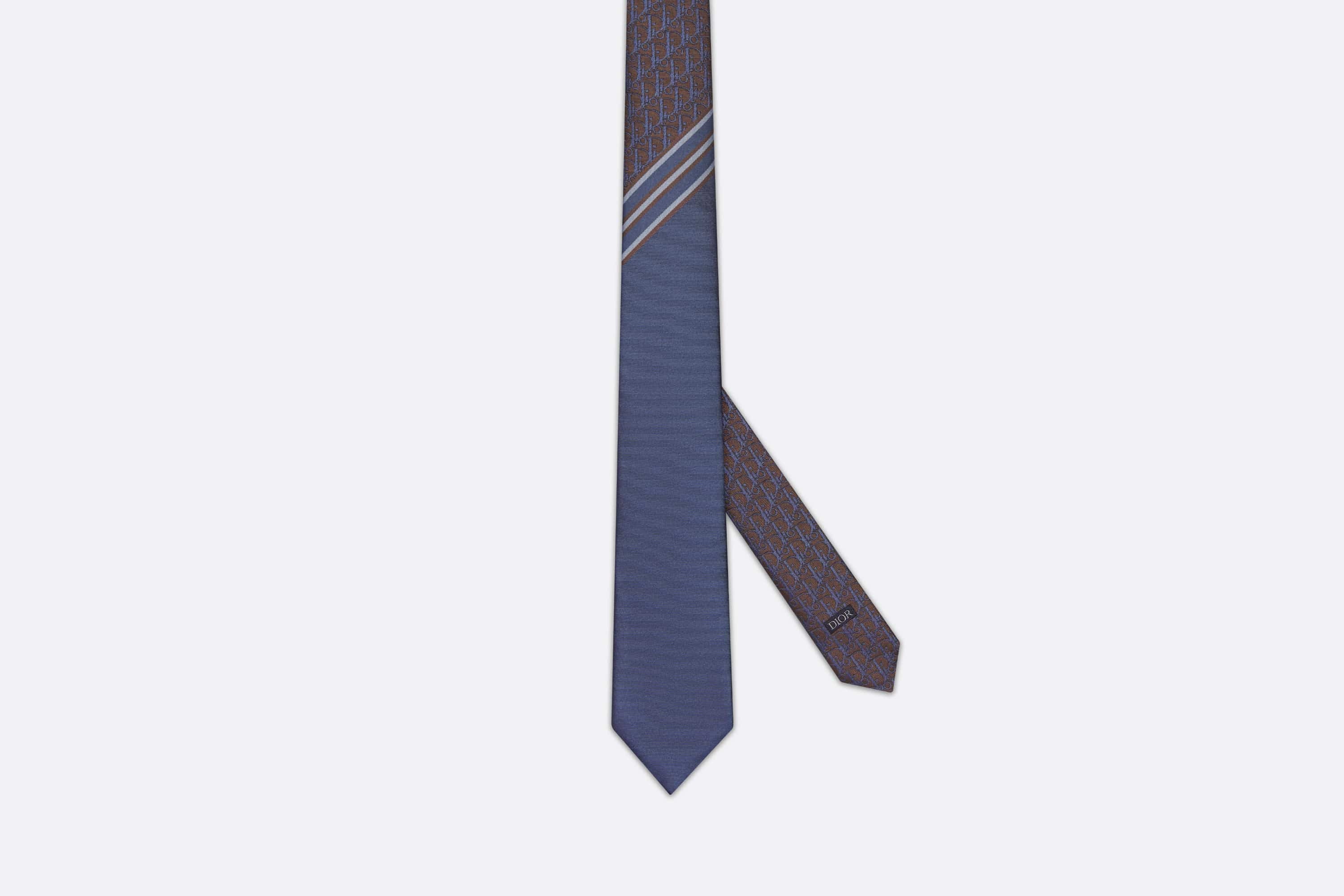 Striped Dior Oblique Tie - 1