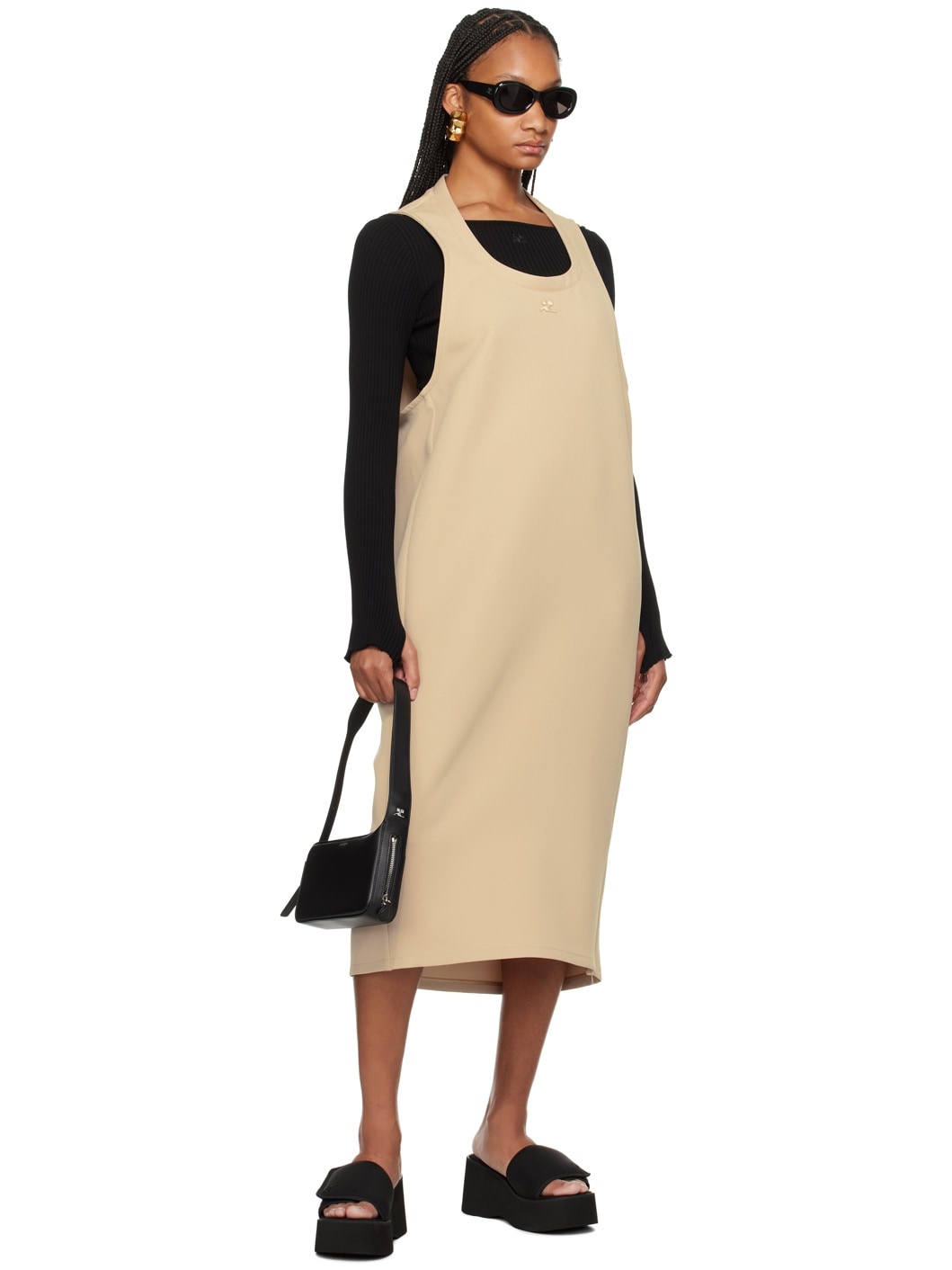 Beige Holistic Midi Dress - 5