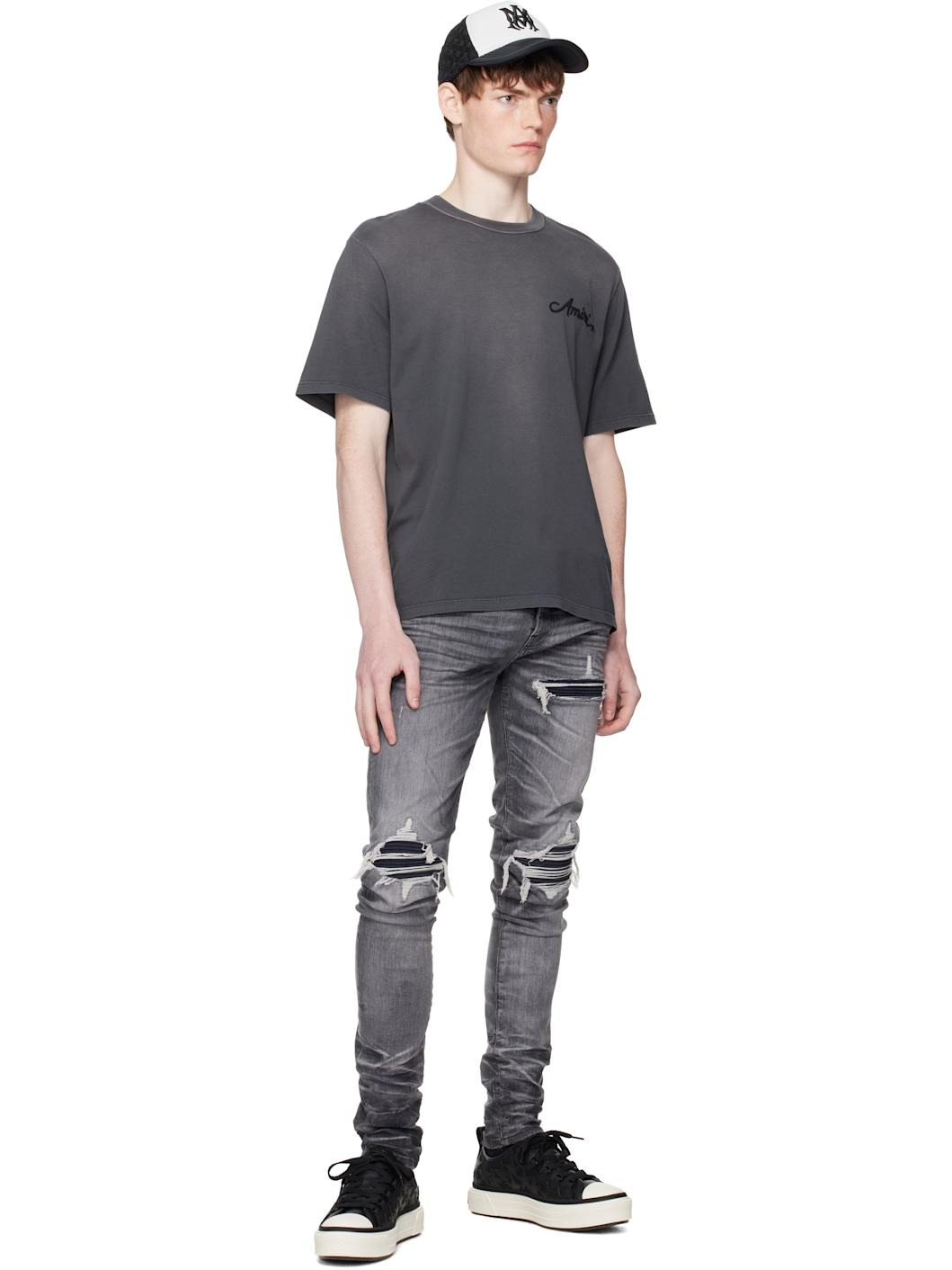 Gray Bleach Bandana Patch T-shirt - 4