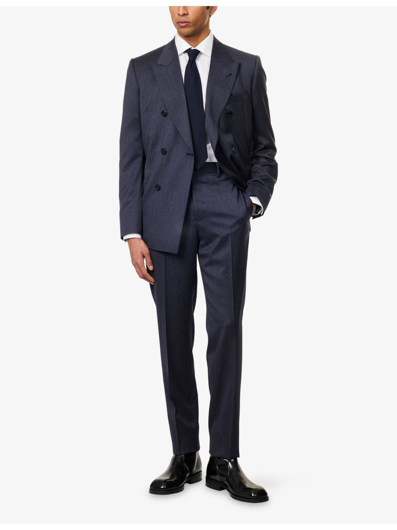 EMPORIO ARMANI Double-Breasted Tapered-Leg Wool Suit outlook