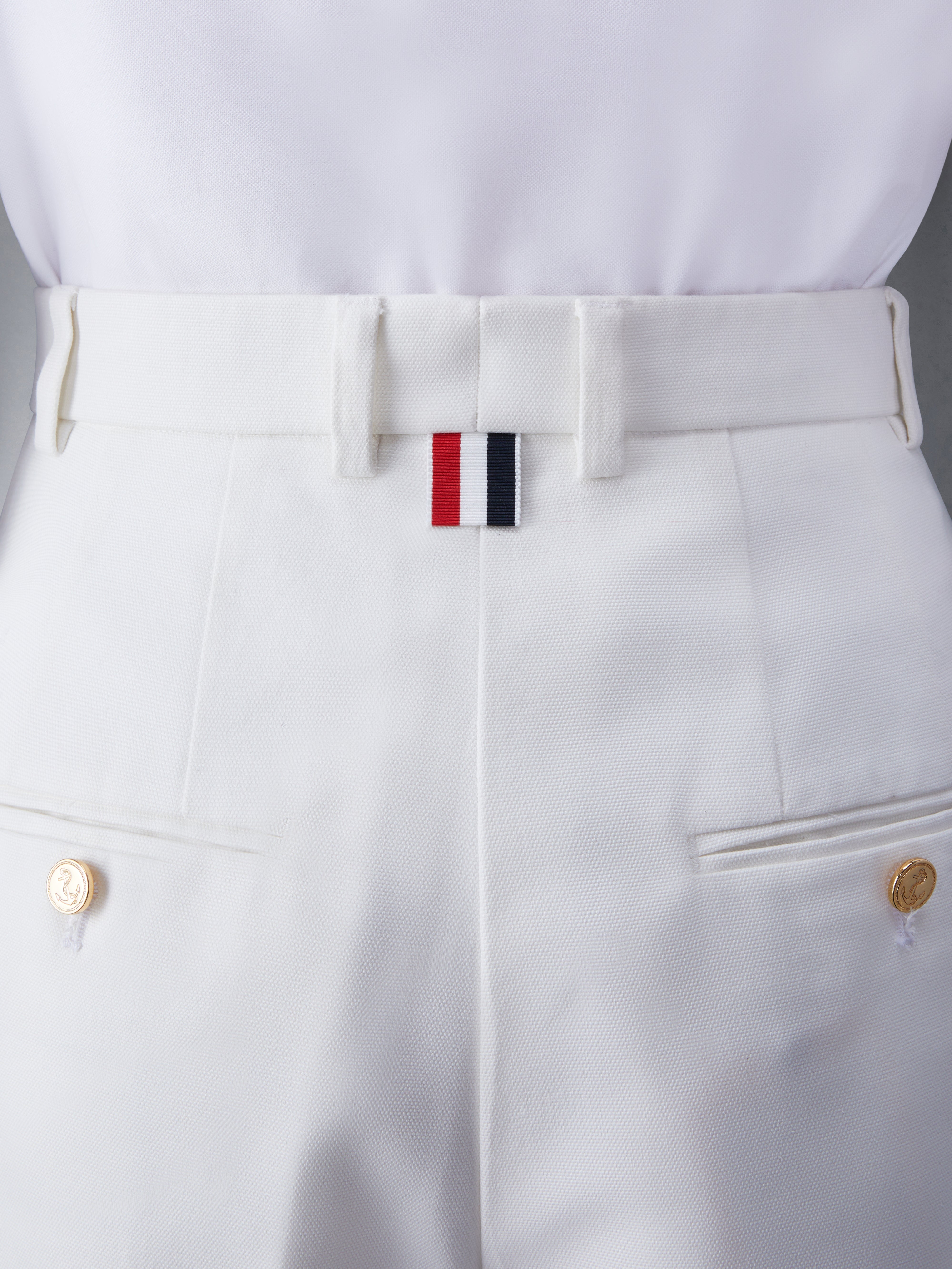 COTTON CANVAS HIGH WAISTED SHORTS - 4