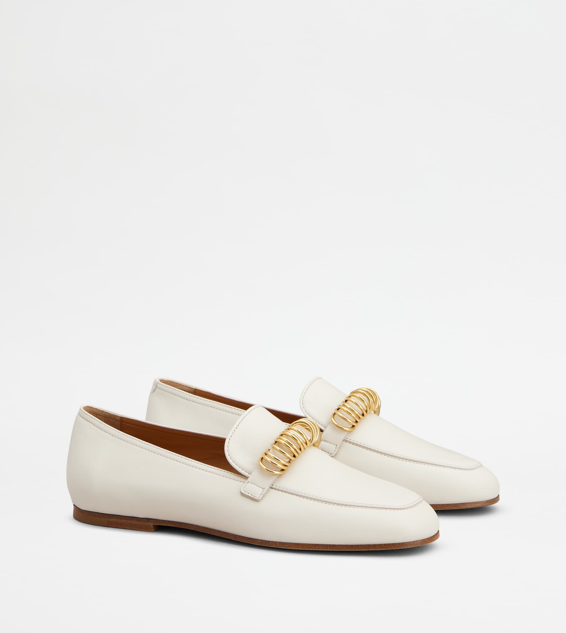 LOAFERS IN LEATHER - WHITE - 2