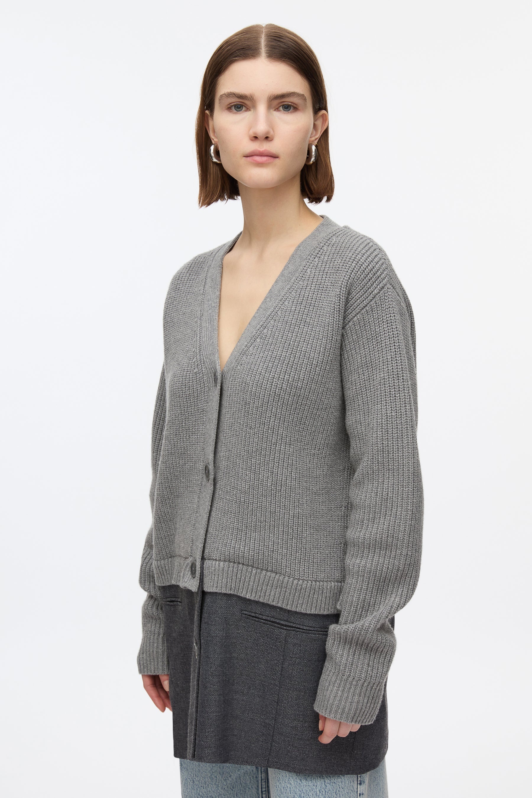 Hybrid Cardigan with Blazer Hem - 6