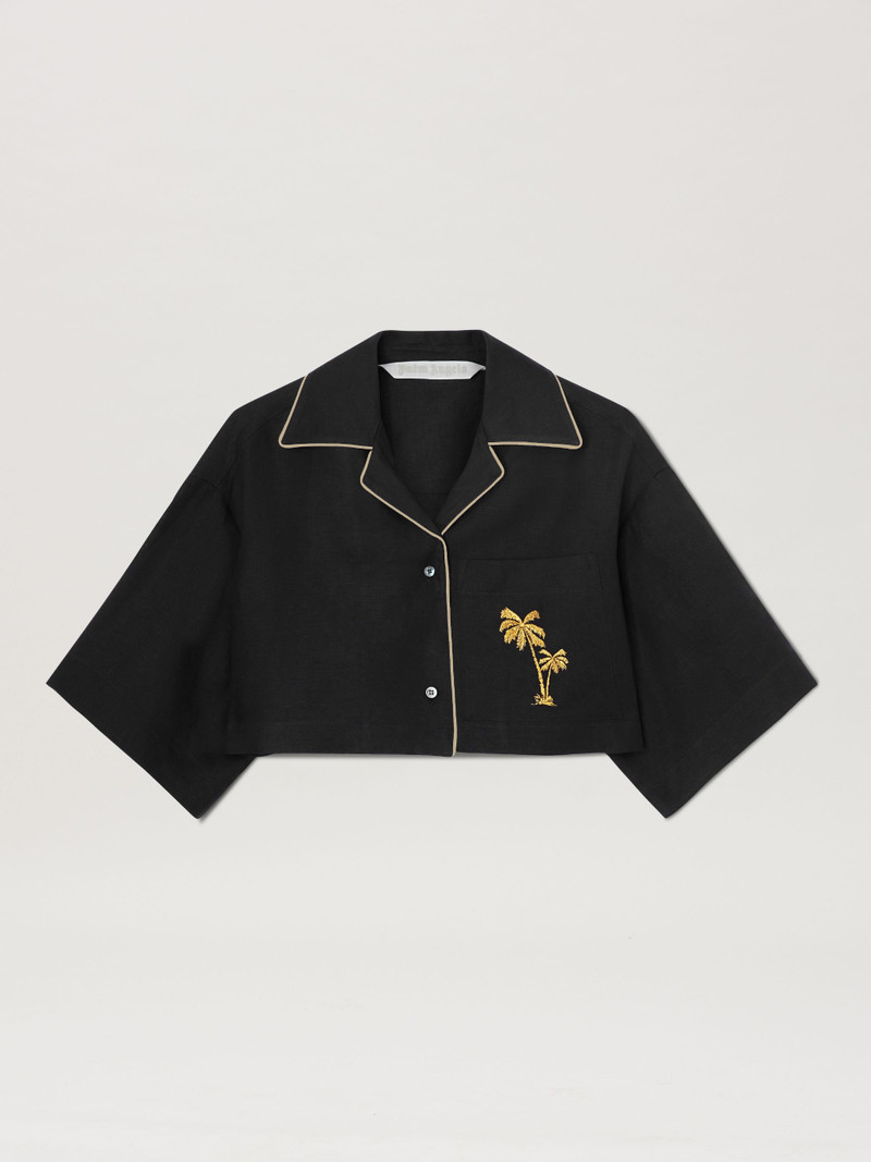 Cropped Linen Bowling Shirt 1