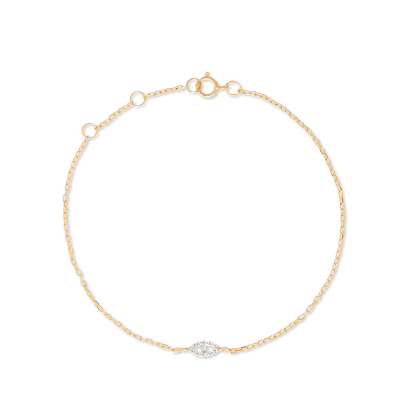 Teeny Diamond Evil Eye Bracelet 1