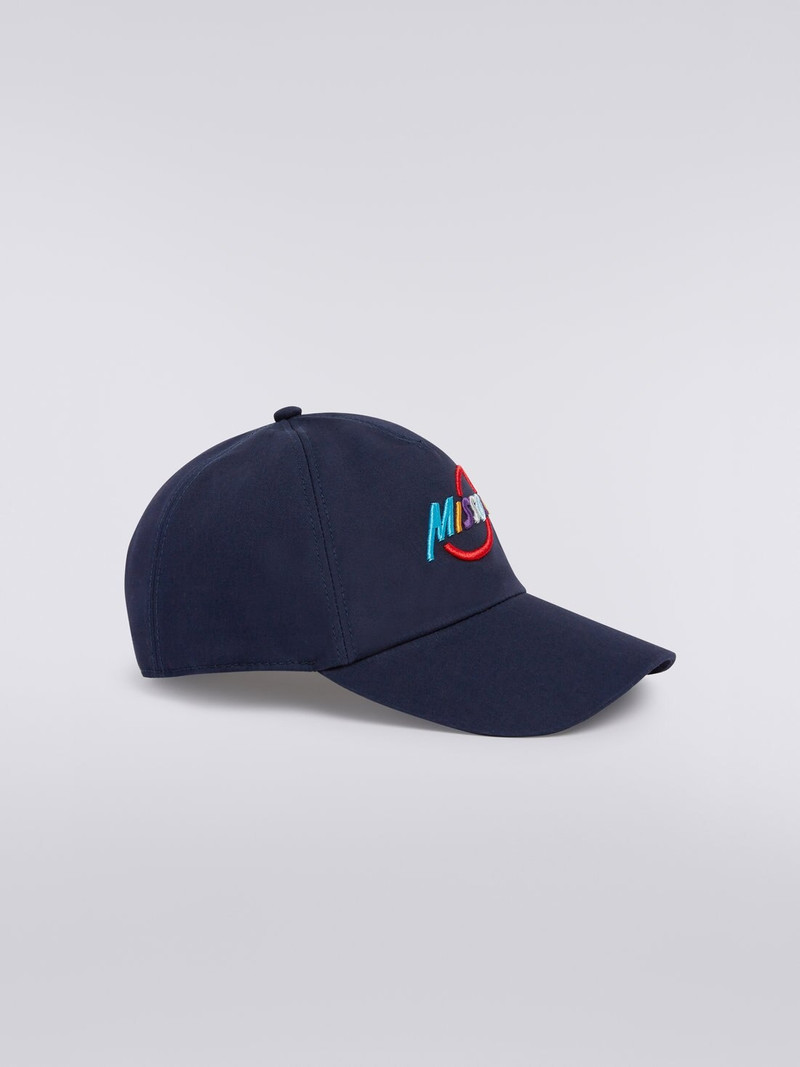 Missoni Cotton visor hat with multicoloured logo lettering outlook