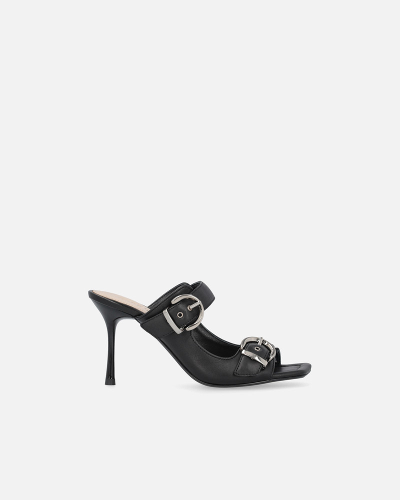 NAPPA LEATHER SANDALS WITH STRAPS AND HEEL 1