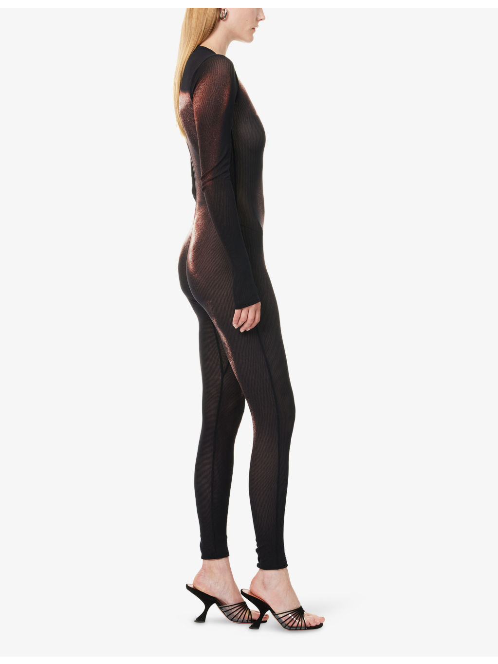 Printed Long-Sleeves Woven Jumpsuit - 3