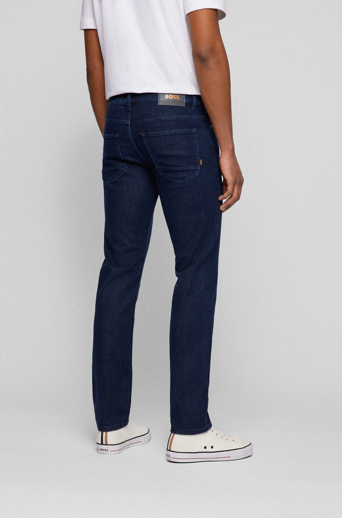 SLIM-FIT JEANS IN BLUE COMFORT-STRETCH DENIM - 4