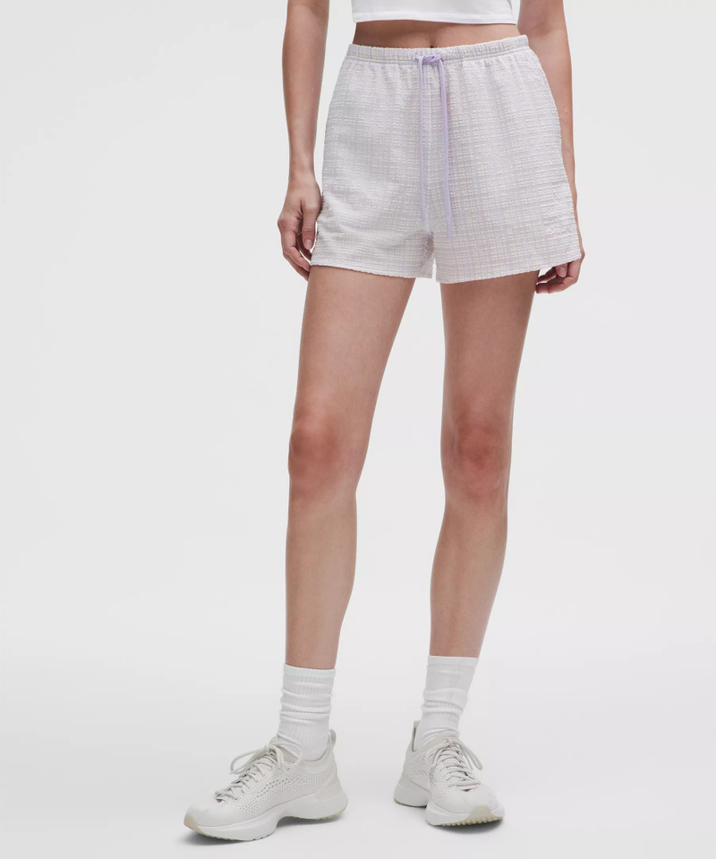 lululemon Seersucker Check Mid-Rise Pull-On Short 3" outlook