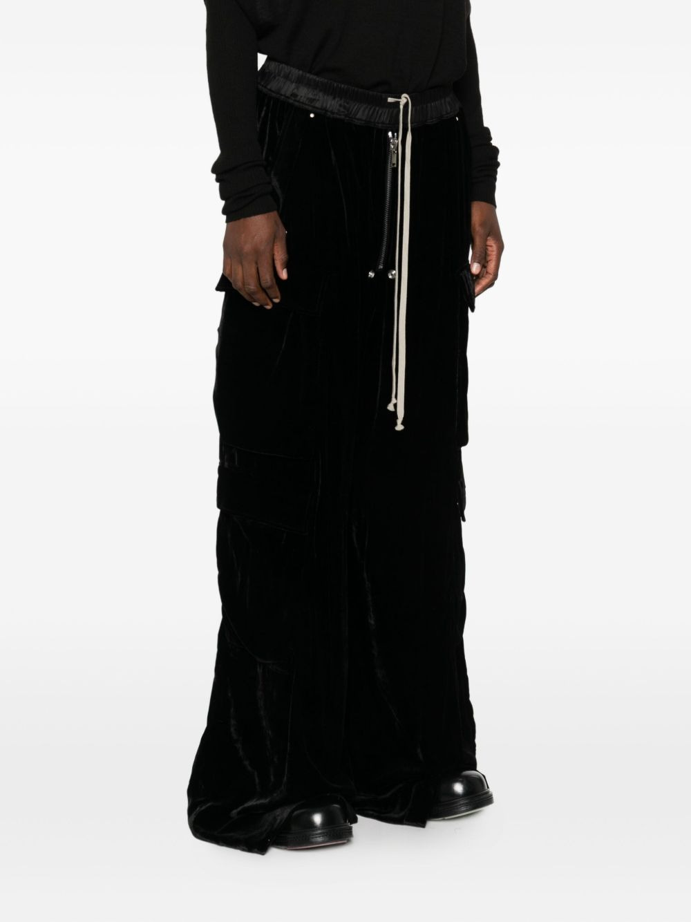 velvet cargo trousers - 3