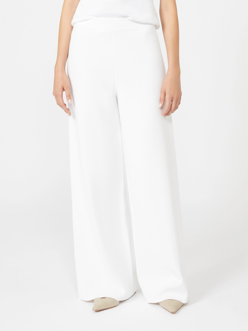 FINGERE Viscose crêpe yarn trousers - OPTICAL WHITE 3