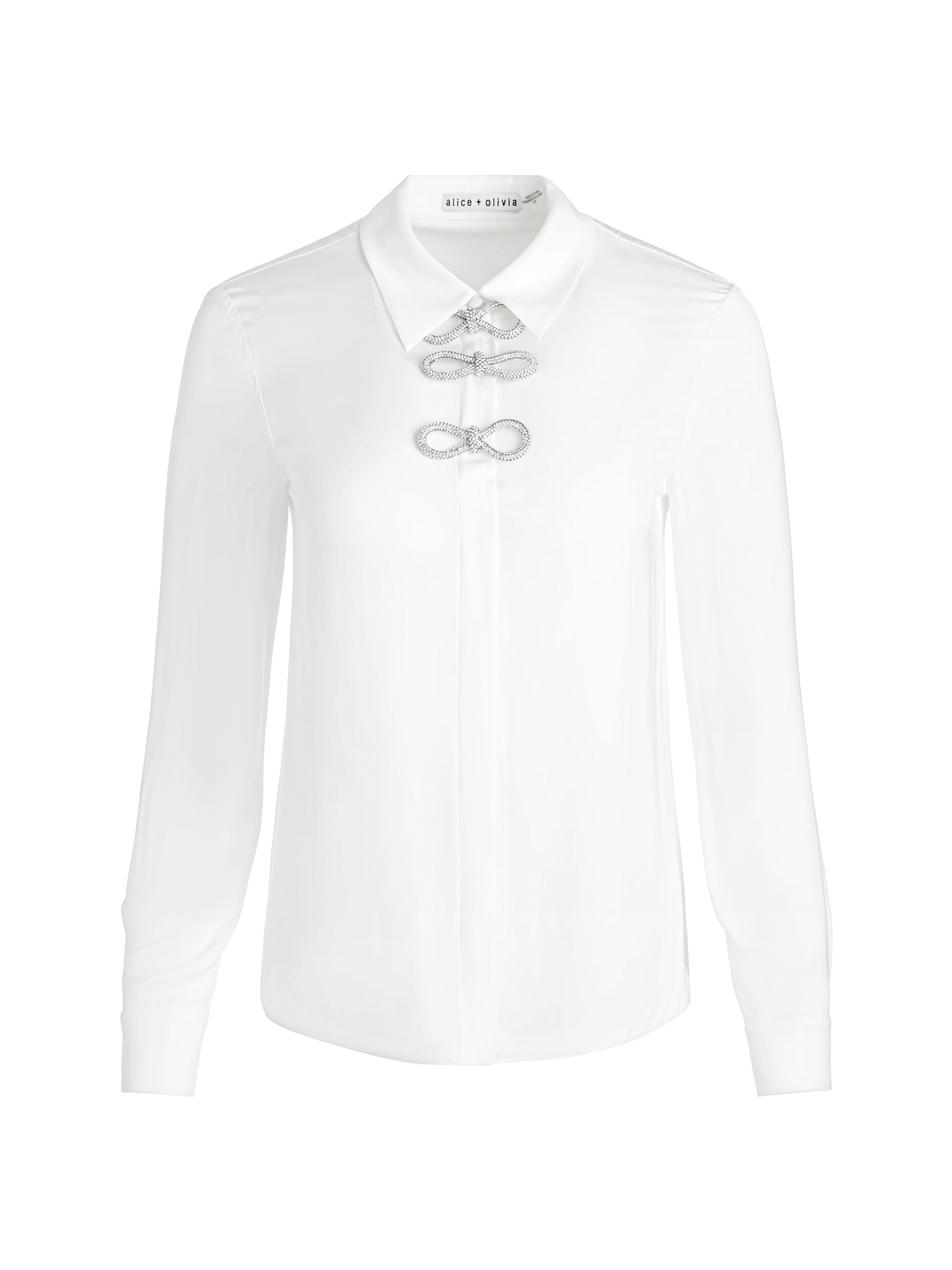 WILLA PLACKET TOP WITH EMBELLISHED BOW DETAIL - 1