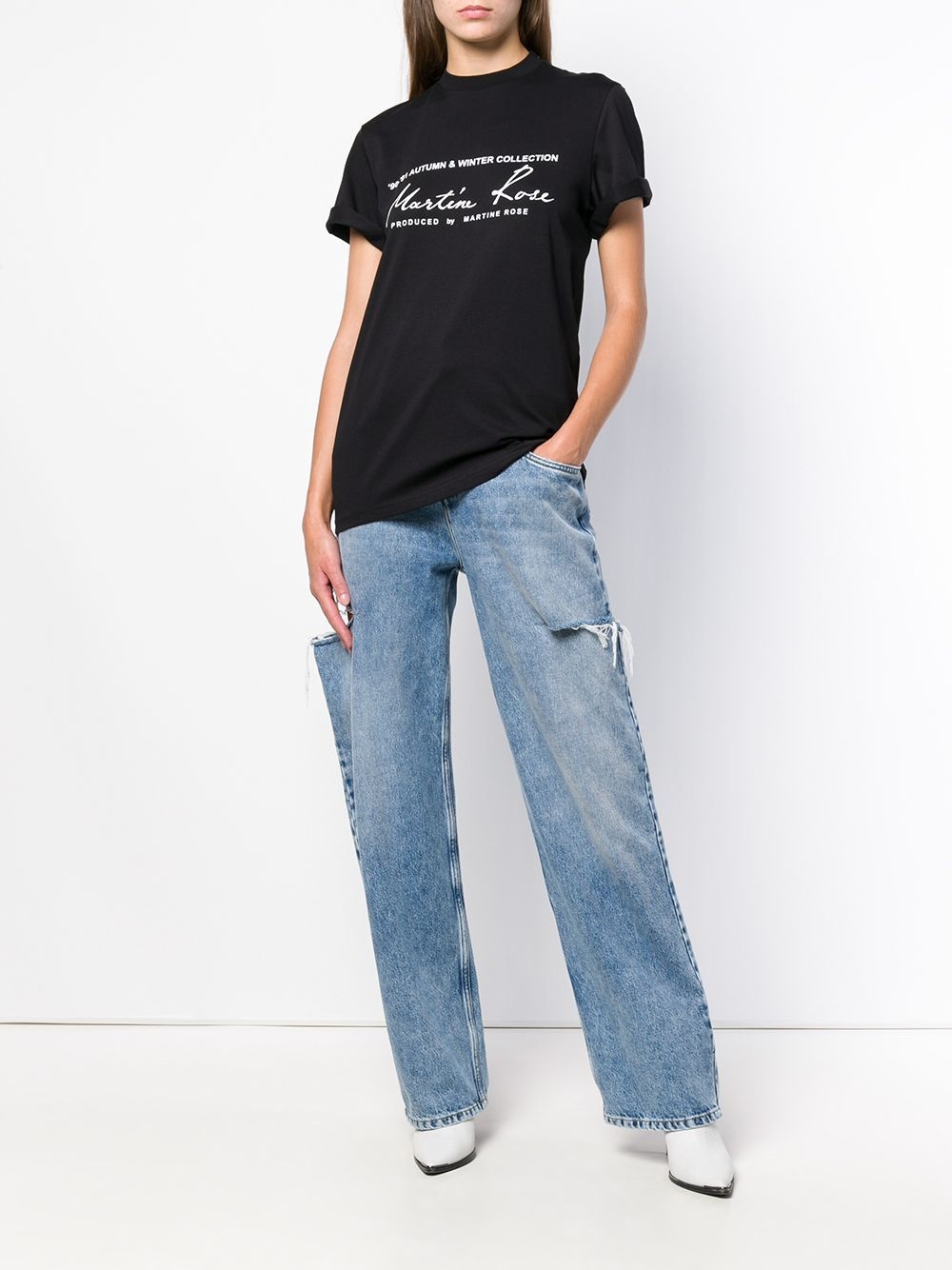 logo print cotton T-shirt - 3