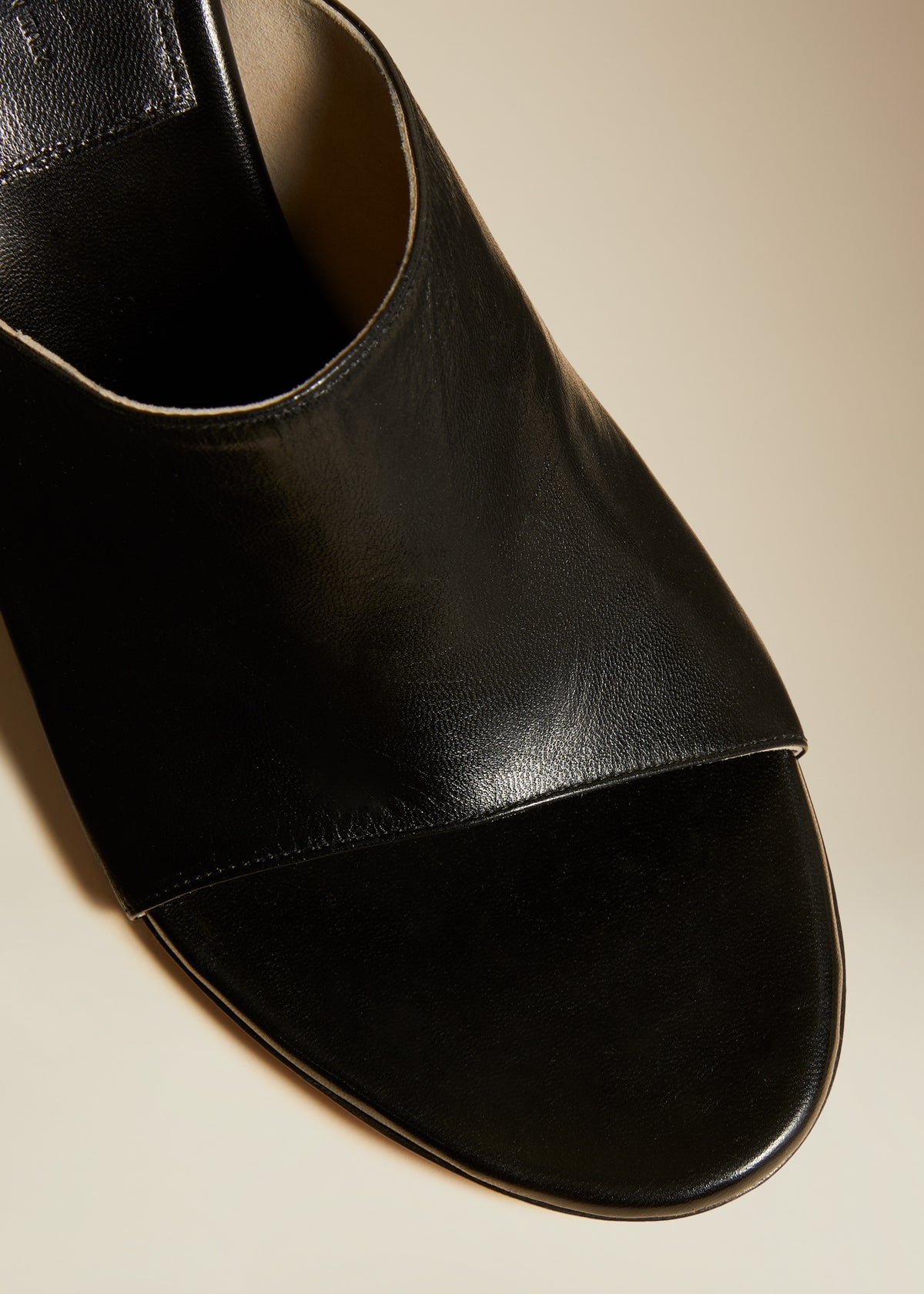 The Marion Wedge Sandal in Black Leather - 4