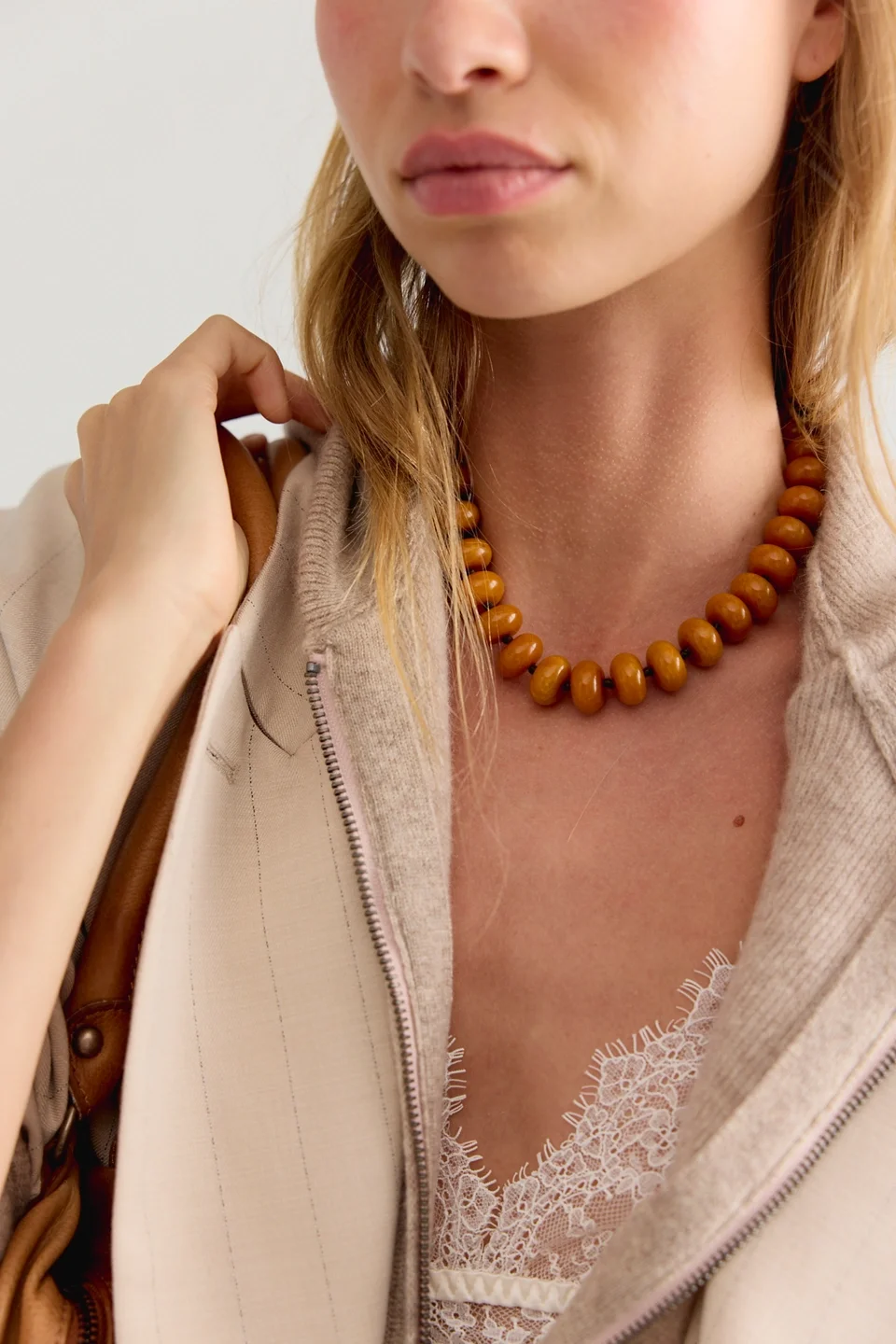 Sabina Semiprecious Beaded Stone Choker Necklace - 1