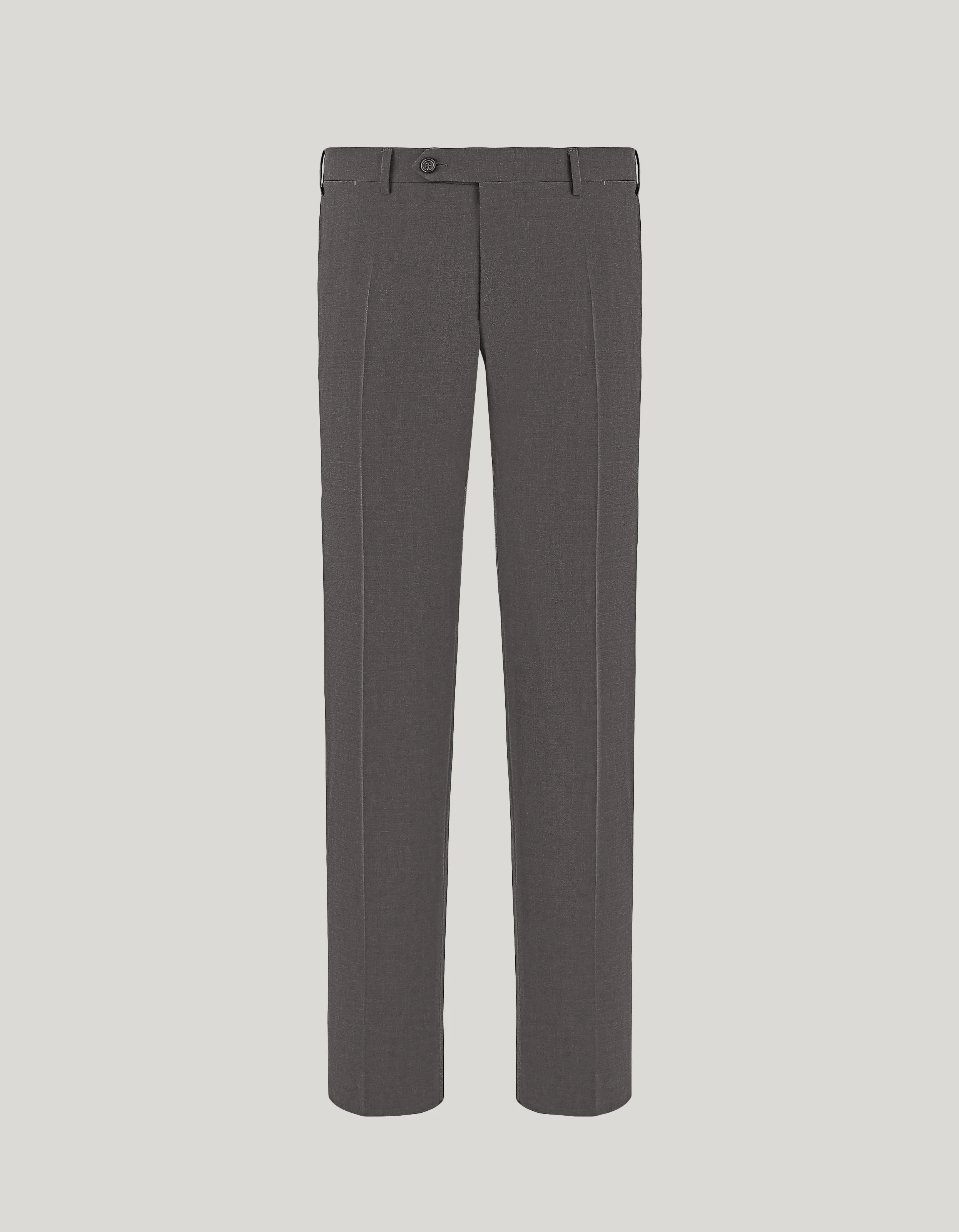 GRAY CANALI TRAVEL WOOL CANVAS REGULAR-FIT PANTS - 1