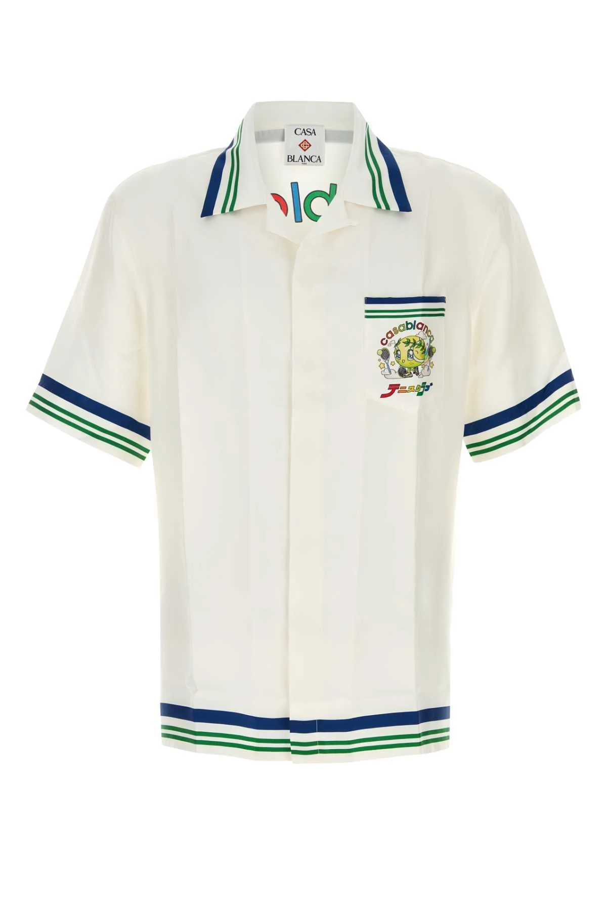 Casablanca Men White Satin Shirt - 1