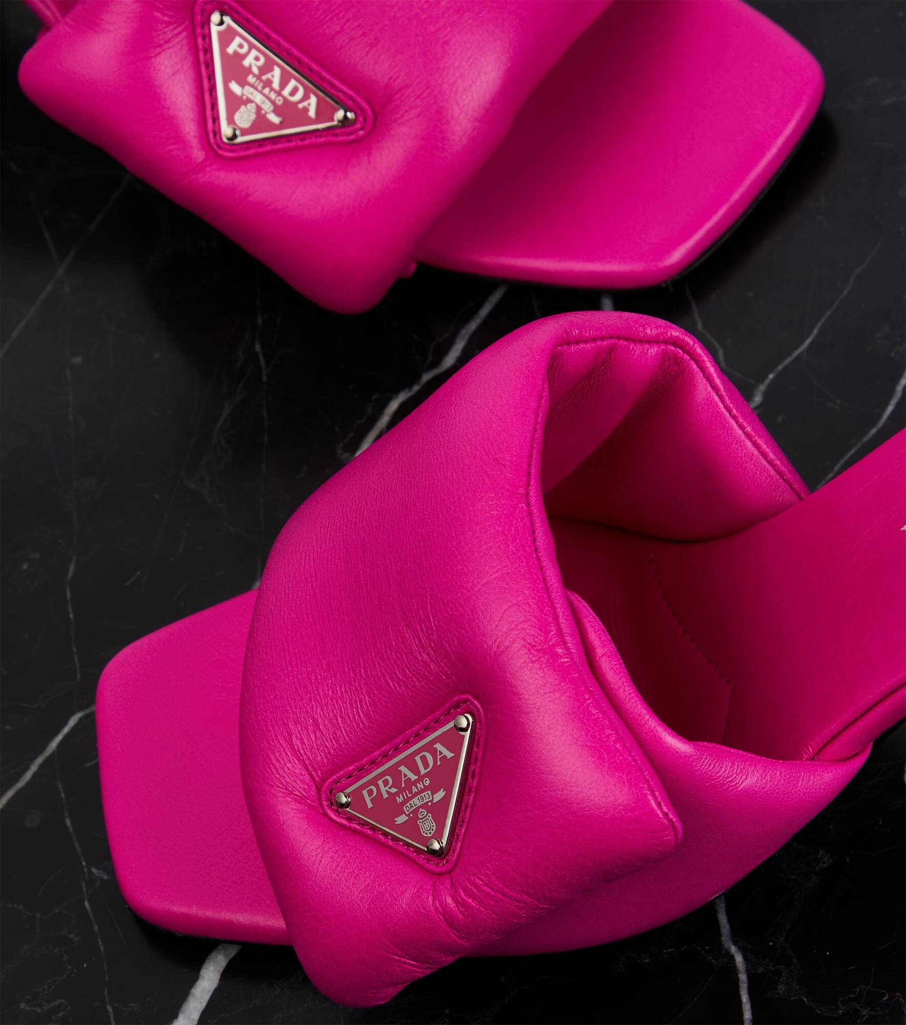 Padded leather mules - 6