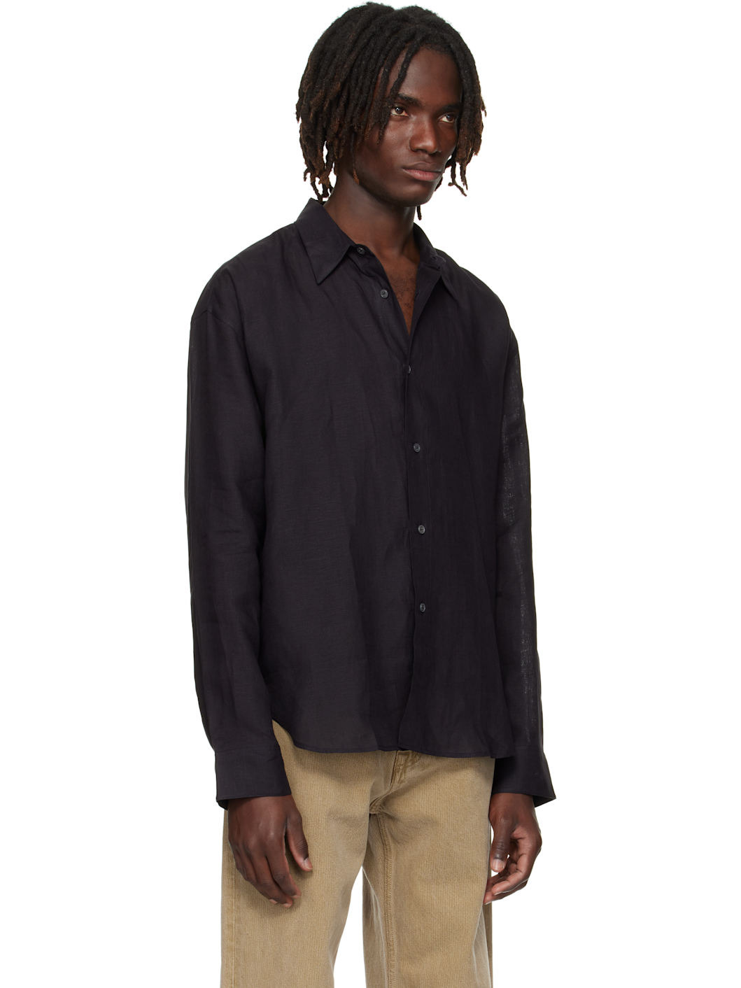 Navy Rafe Linen Shirt - 2