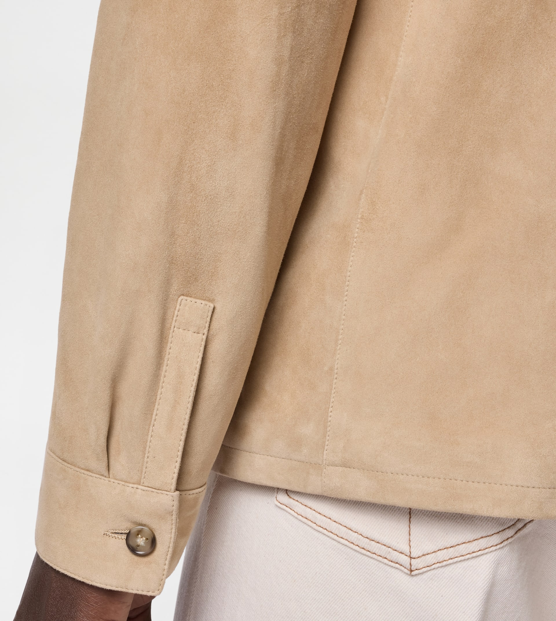 PASHMY SHIRT JACKET IN SUEDE - BEIGE - 6