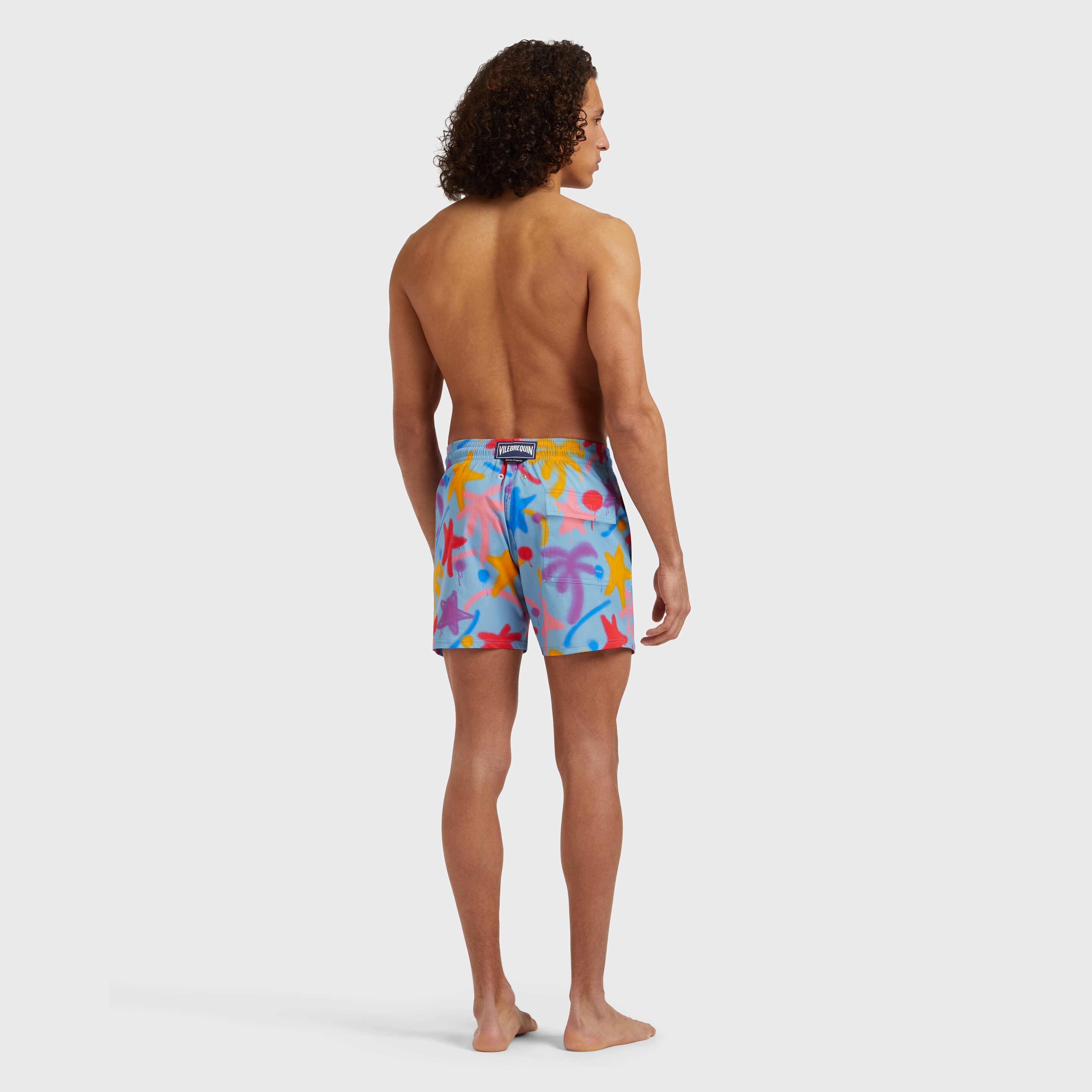 Men Stretch Short Swim Shorts Spray Paint - VBQ x Palm Angels - 4