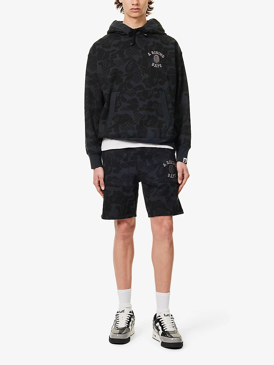 Asia Camo brand-embroidered cotton-jersey hoody - 2