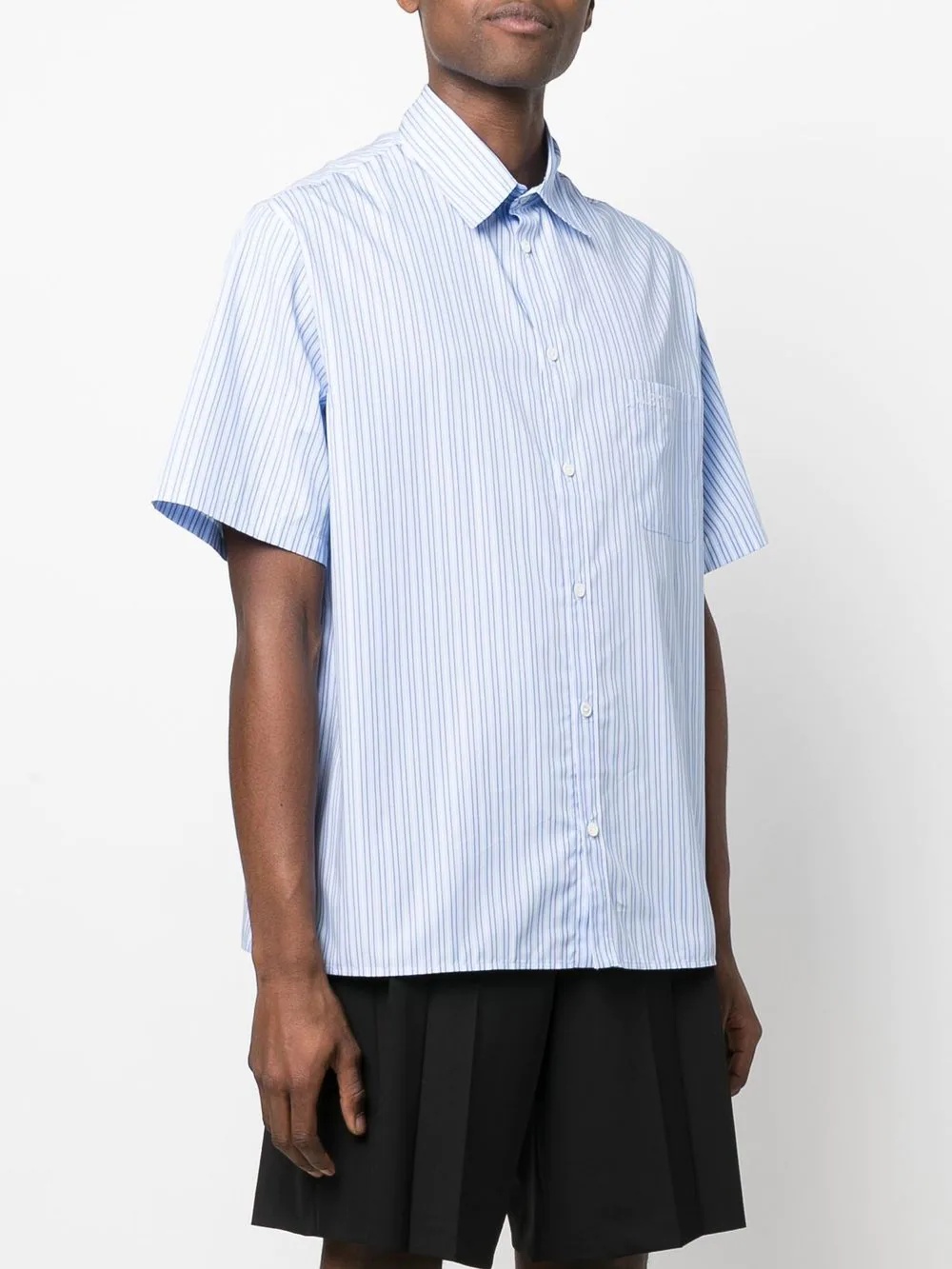 short-sleeve pinstripe cotton shirt - 3